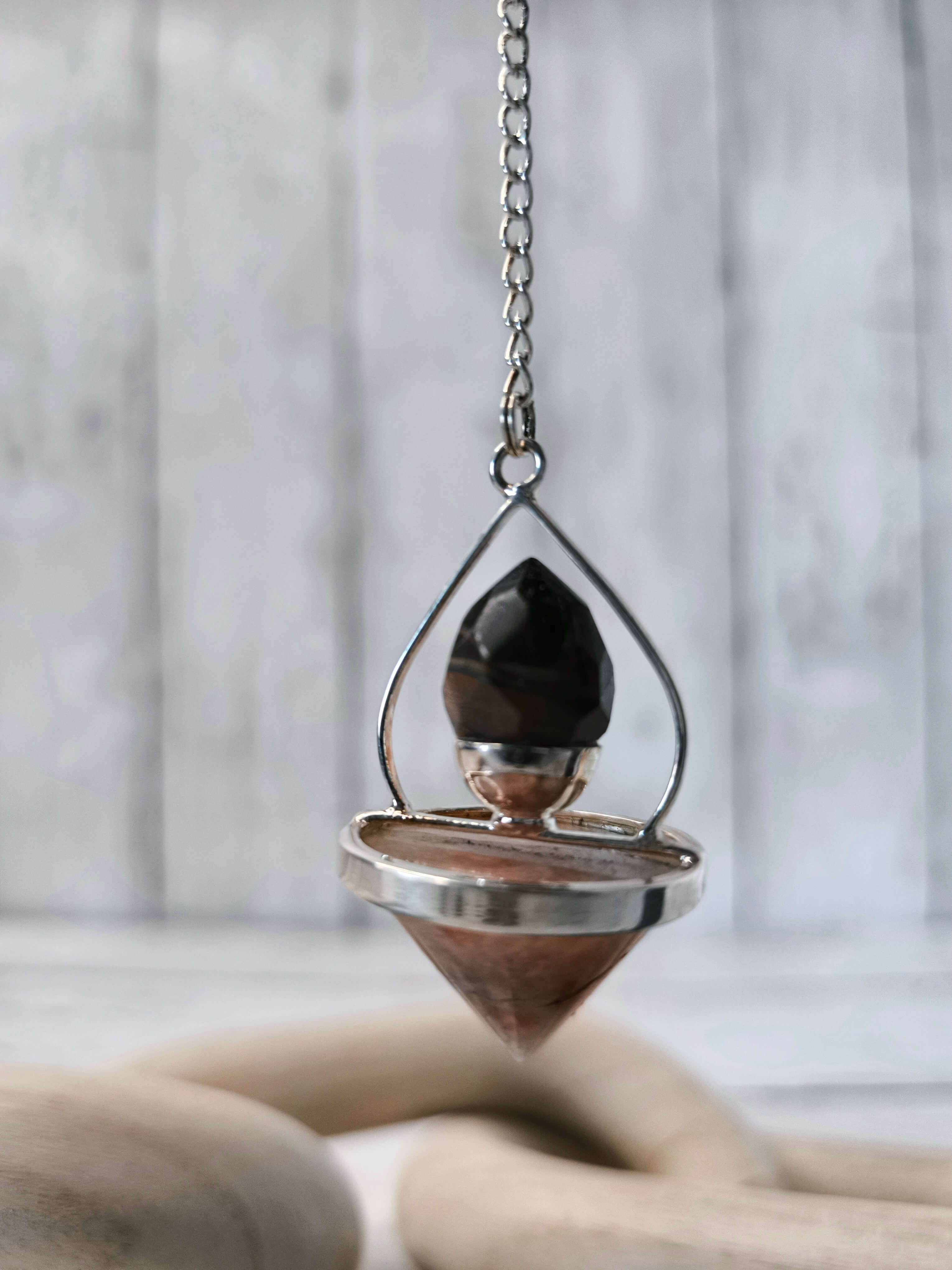 PENDULE DIVINATOIRE - LANTERNE DE VIE - PIERRE DU SOLEIL & OEIL DE TIGRE