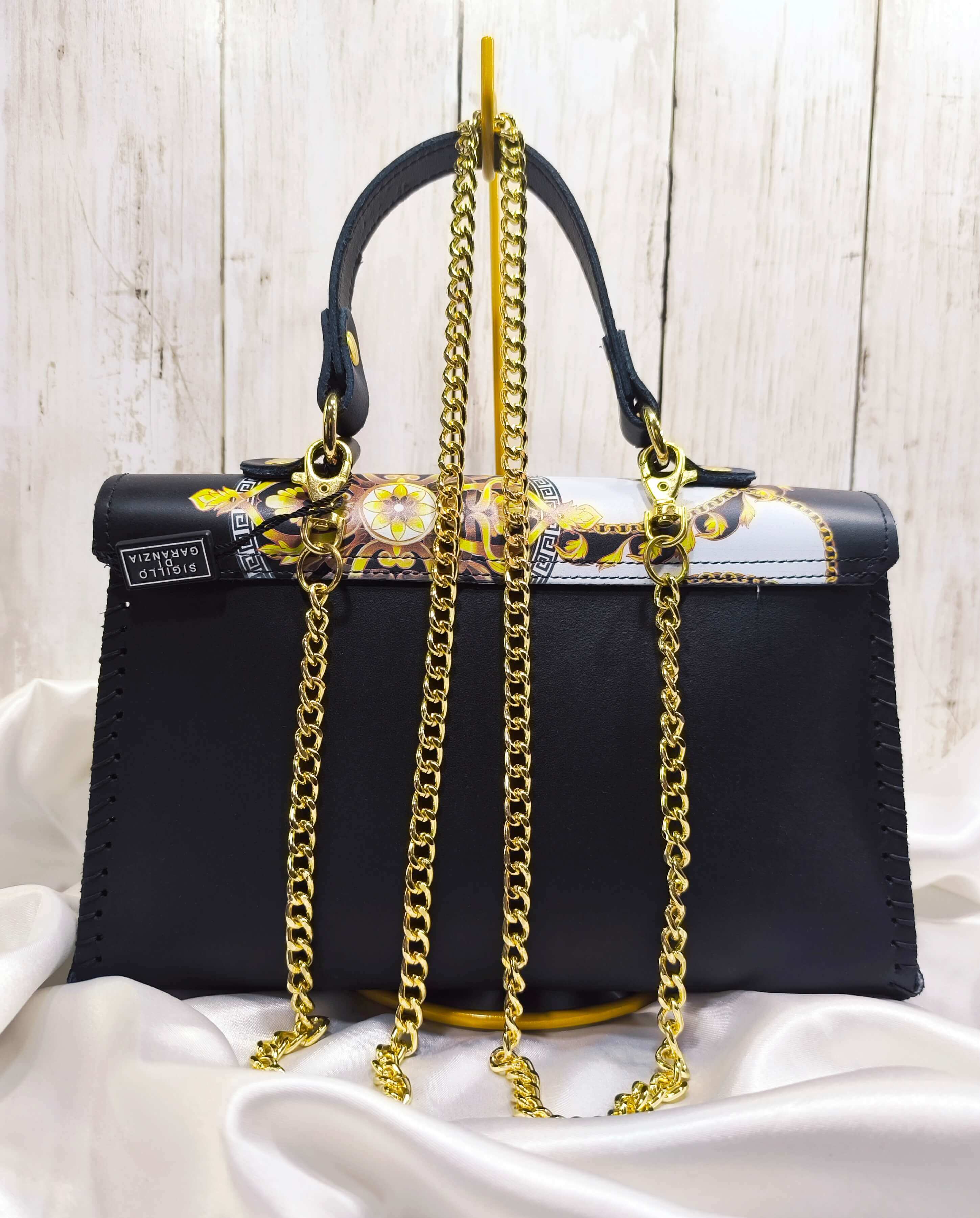 SAC CHARLOTTE ROYAL WHITE - ALVIERO RODRIGUEZ - CUIR COUSU MAIN - MADE IN ITALY