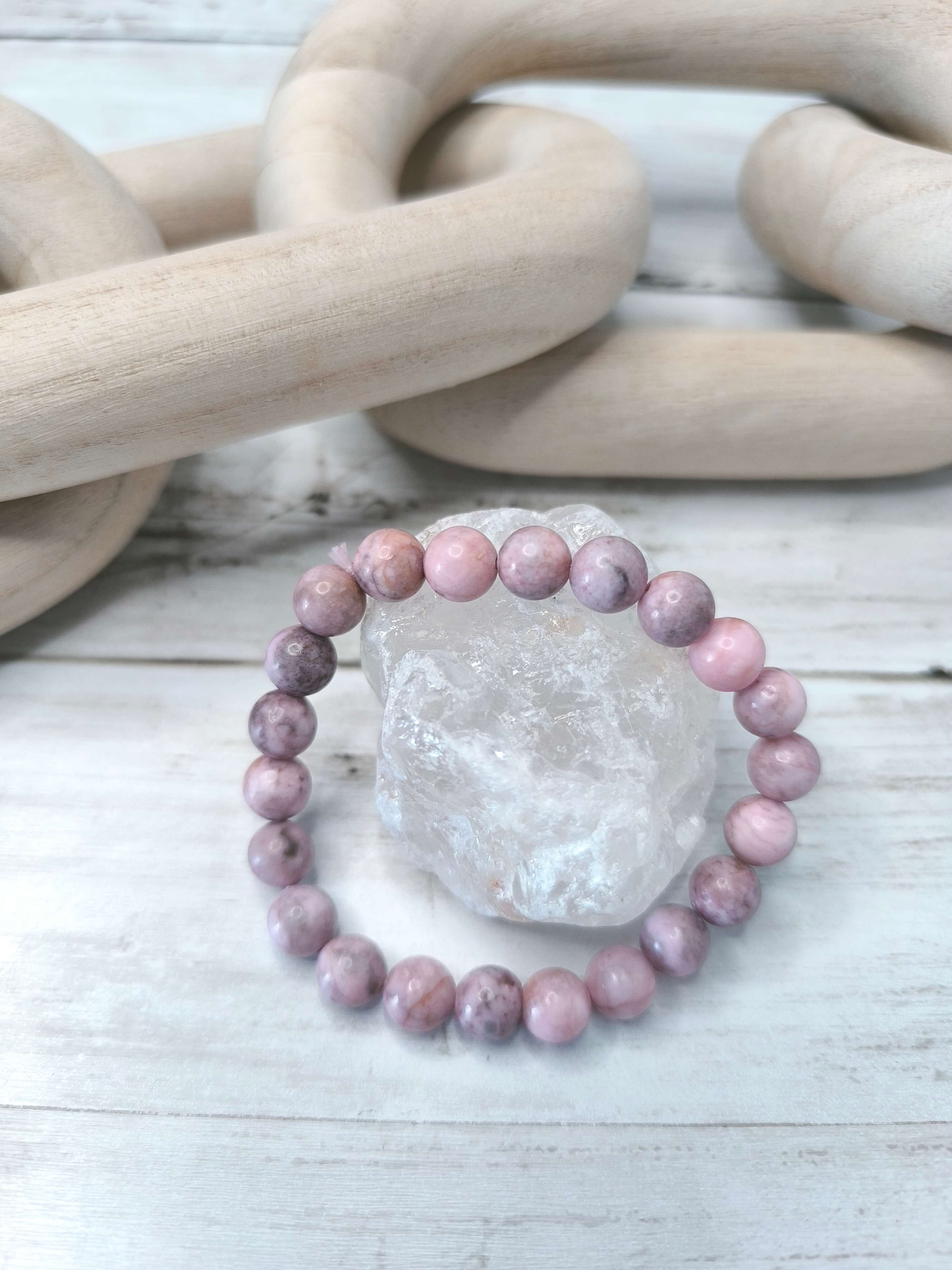 Bracelet Jaspe Zèbre Rose – Douceur - Confiance - Apaisement