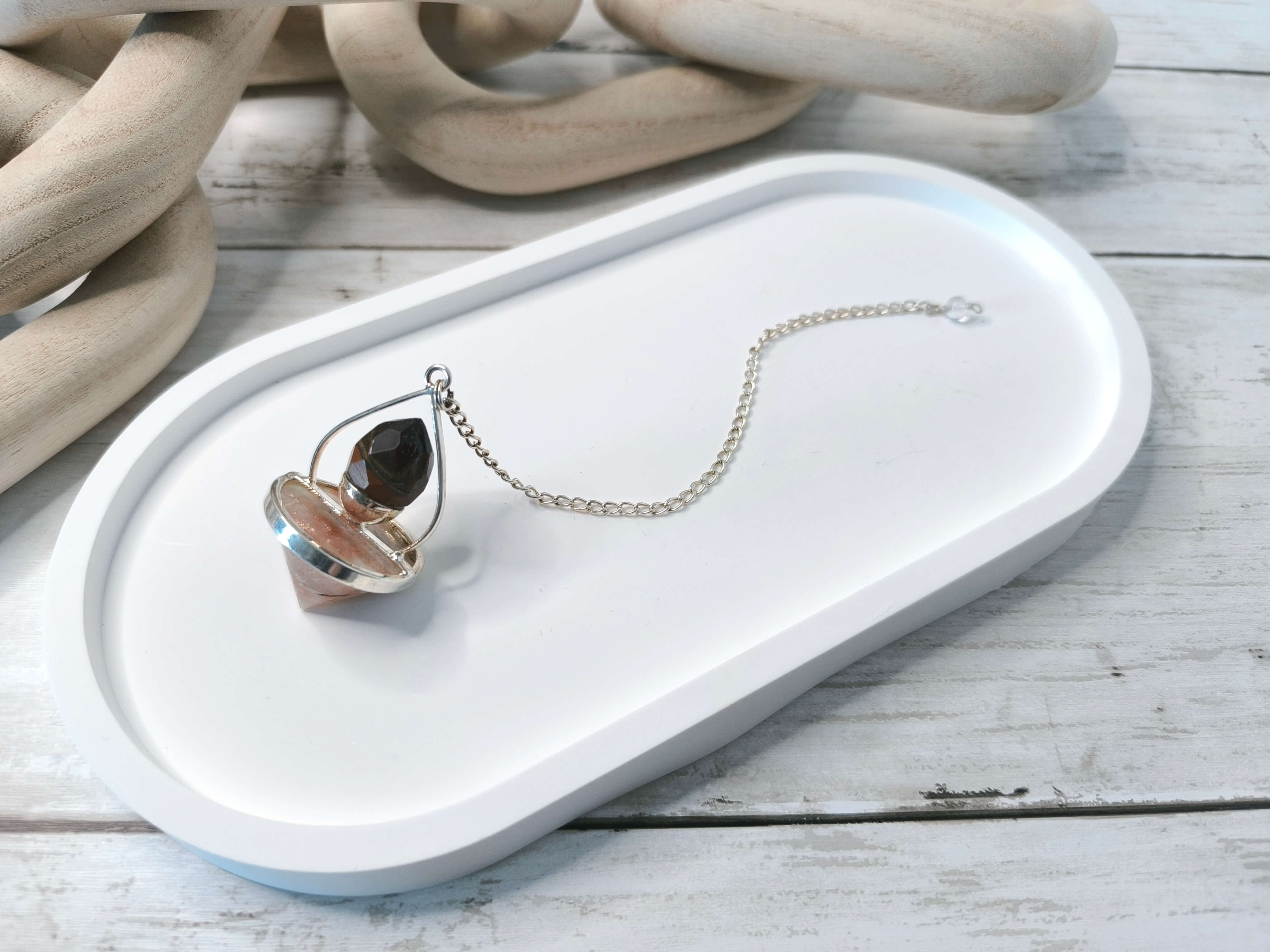 PENDULE DIVINATOIRE - LANTERNE DE VIE - PIERRE DU SOLEIL & OEIL DE TIGRE