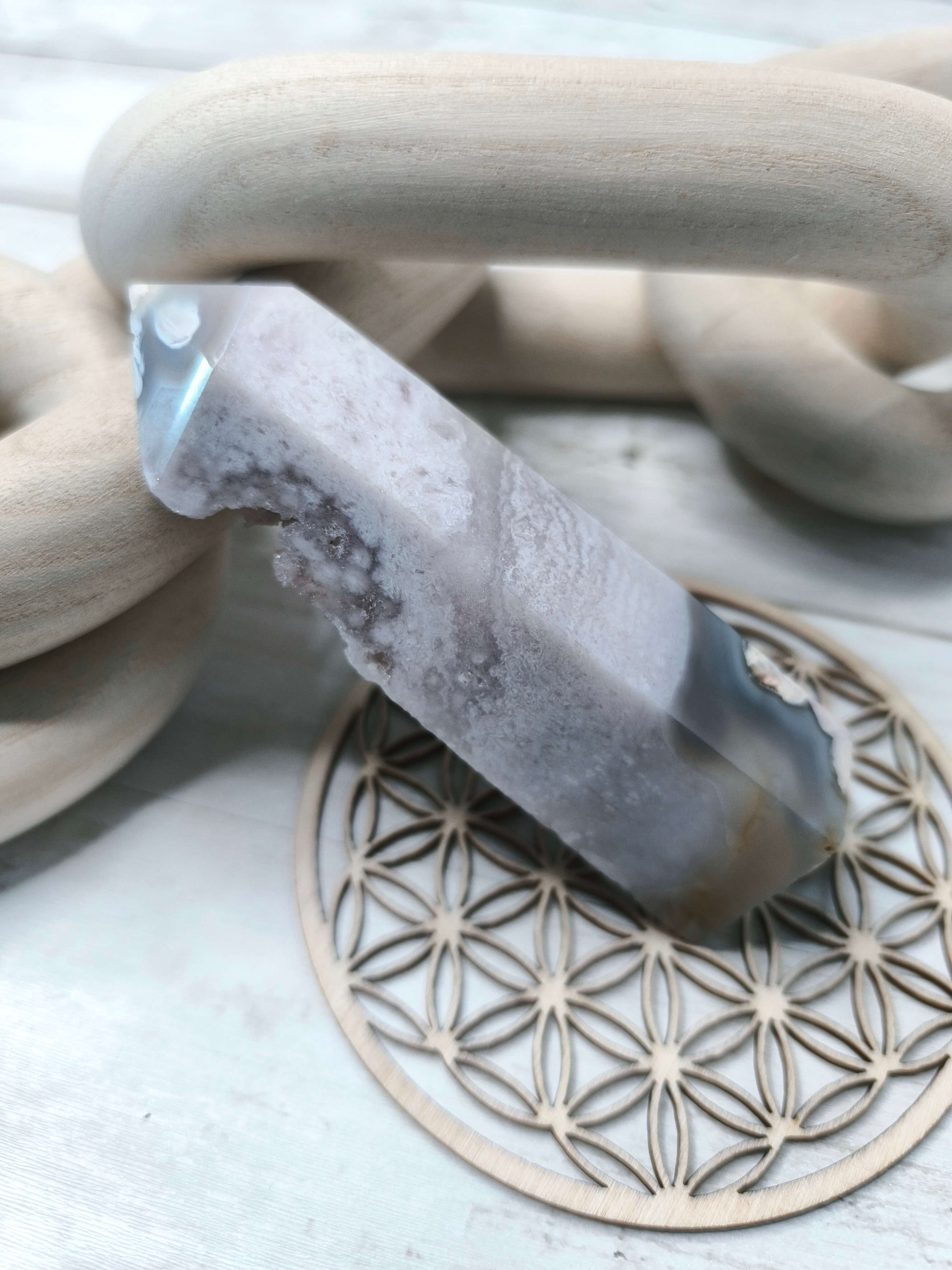 CRISTAL D'AGATE FLEUR - HARMONIE, DOUCEUR & ENERGIE POSITIVE