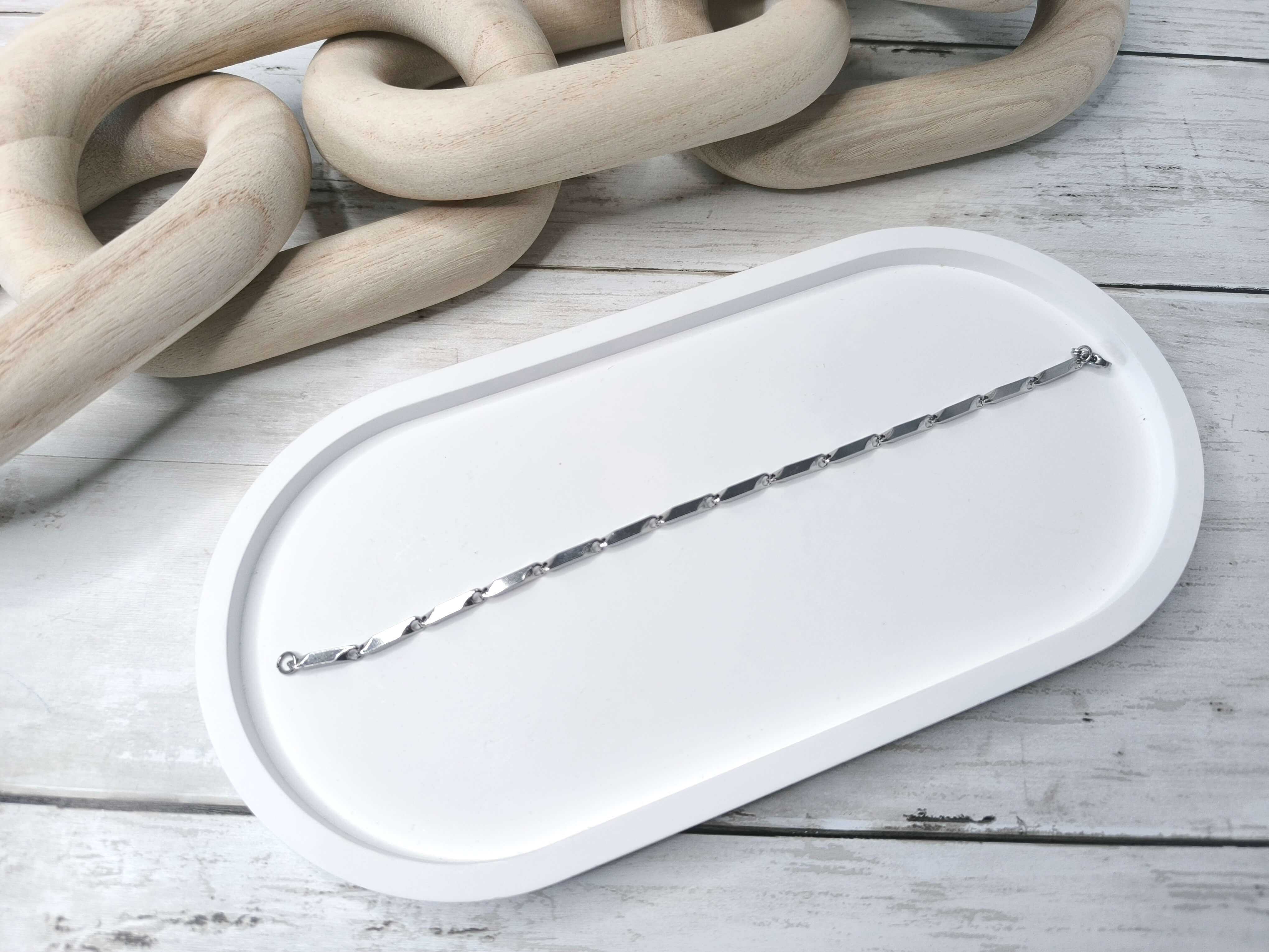 GOURMETTE HOMME - EN ARGENT - MAILLES LONGUES ELEGANTES - 21 CM