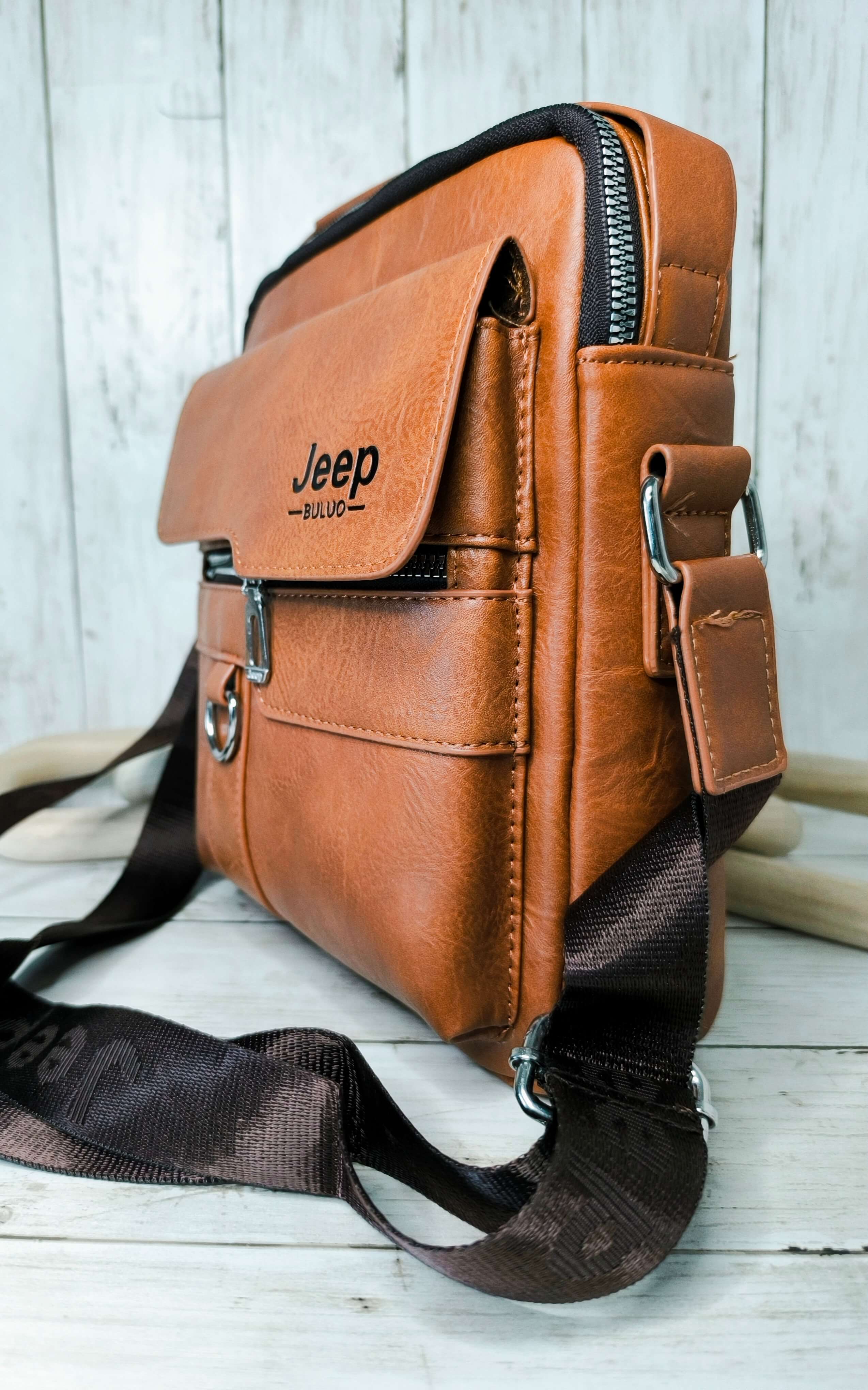 SAC A BANDOULIERE HOMME - CARAMEL - STYLE RETRO - ELEGANT & FONTIONNEL