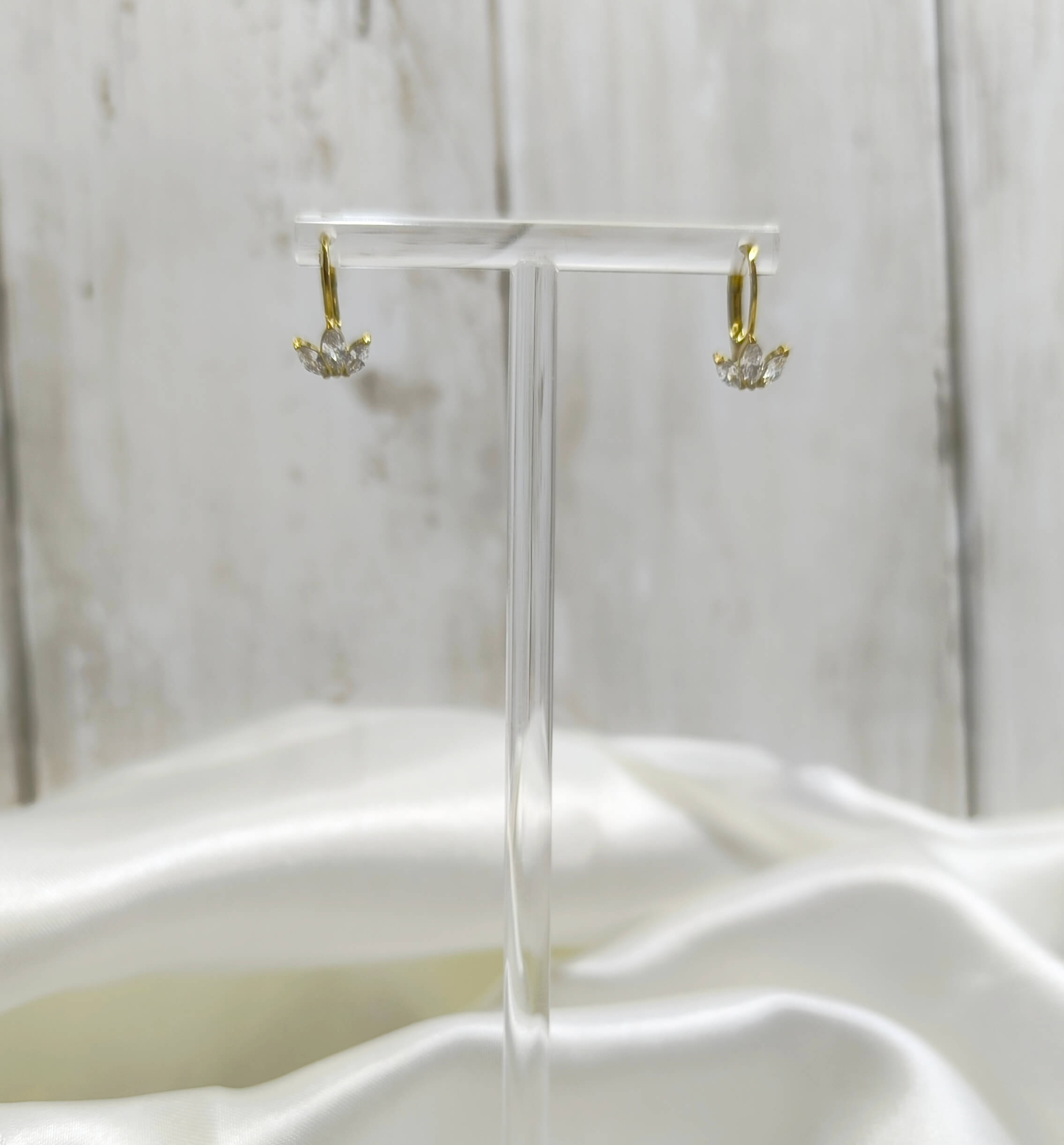 BOUCLES D'OREILLES CERCEAU FEMME - EN ACIER INOXYDABLE 304 - MOTIF FEUILLE 