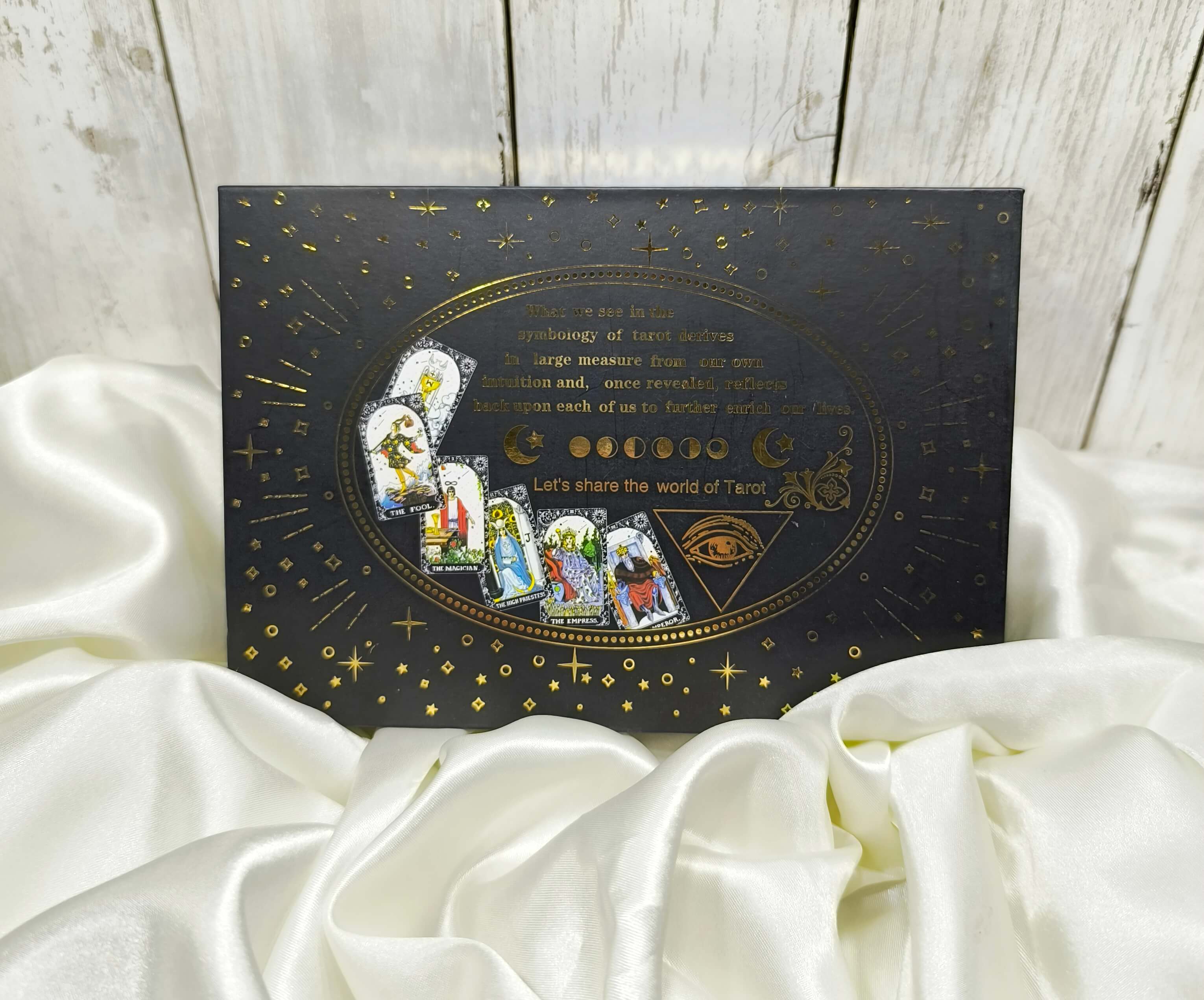 COFFRET TAROT DORE AVEC FEUILLES D'OR - EDITION DE LUXE & ACCESSOIRES MYSTIQUES