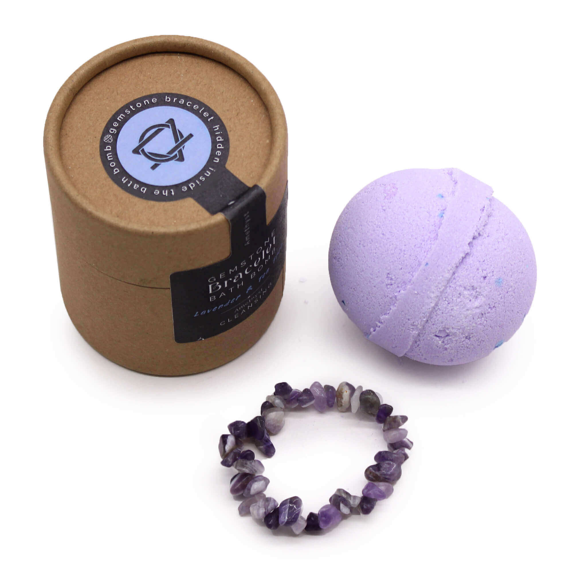 BOMBE DE BAIN AVEC BRACELET AMETHYSTE - BIEN-ETRE & PIERRE SPIRITUELLE