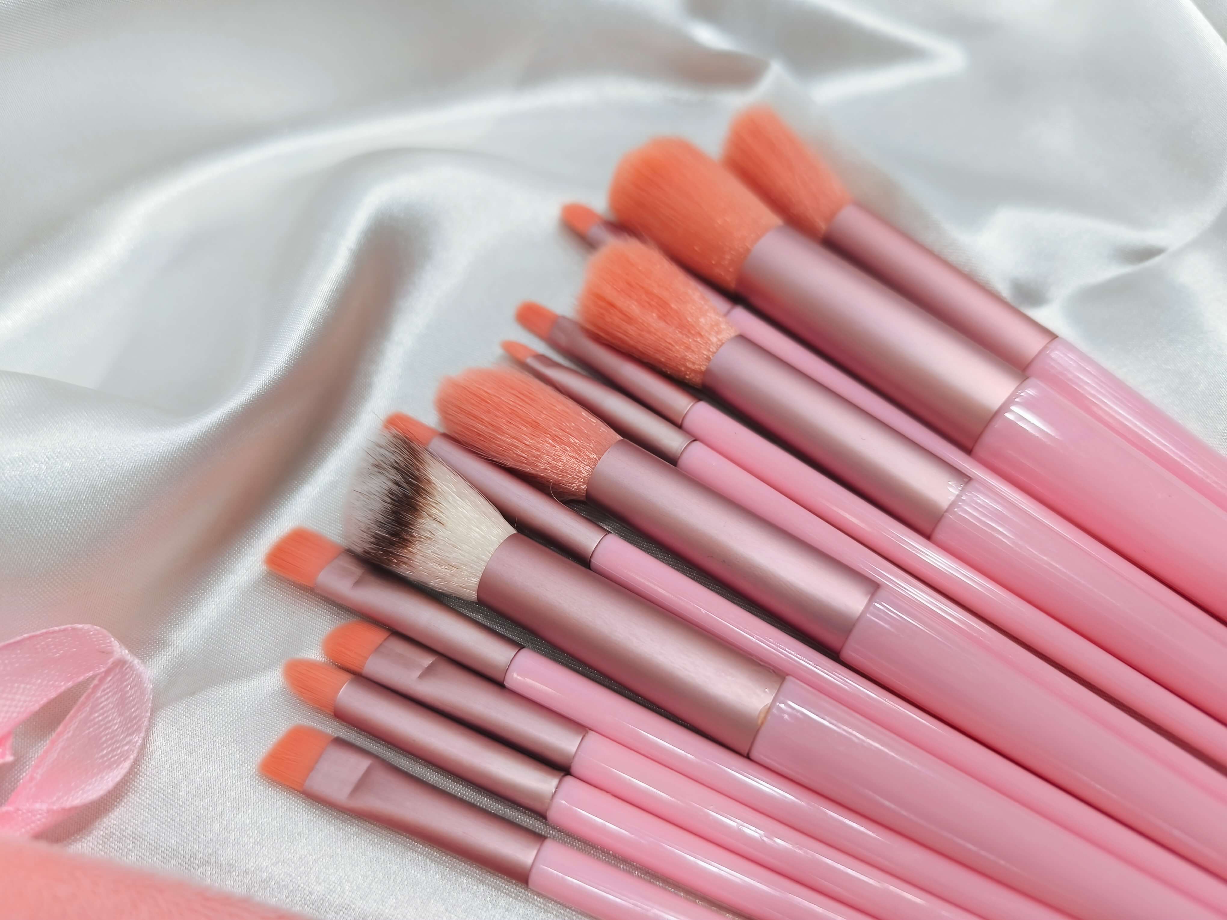 LOT DE 13 PINCEAUX DE MAQUILLAGE AVEC SAC EN FLANELLE