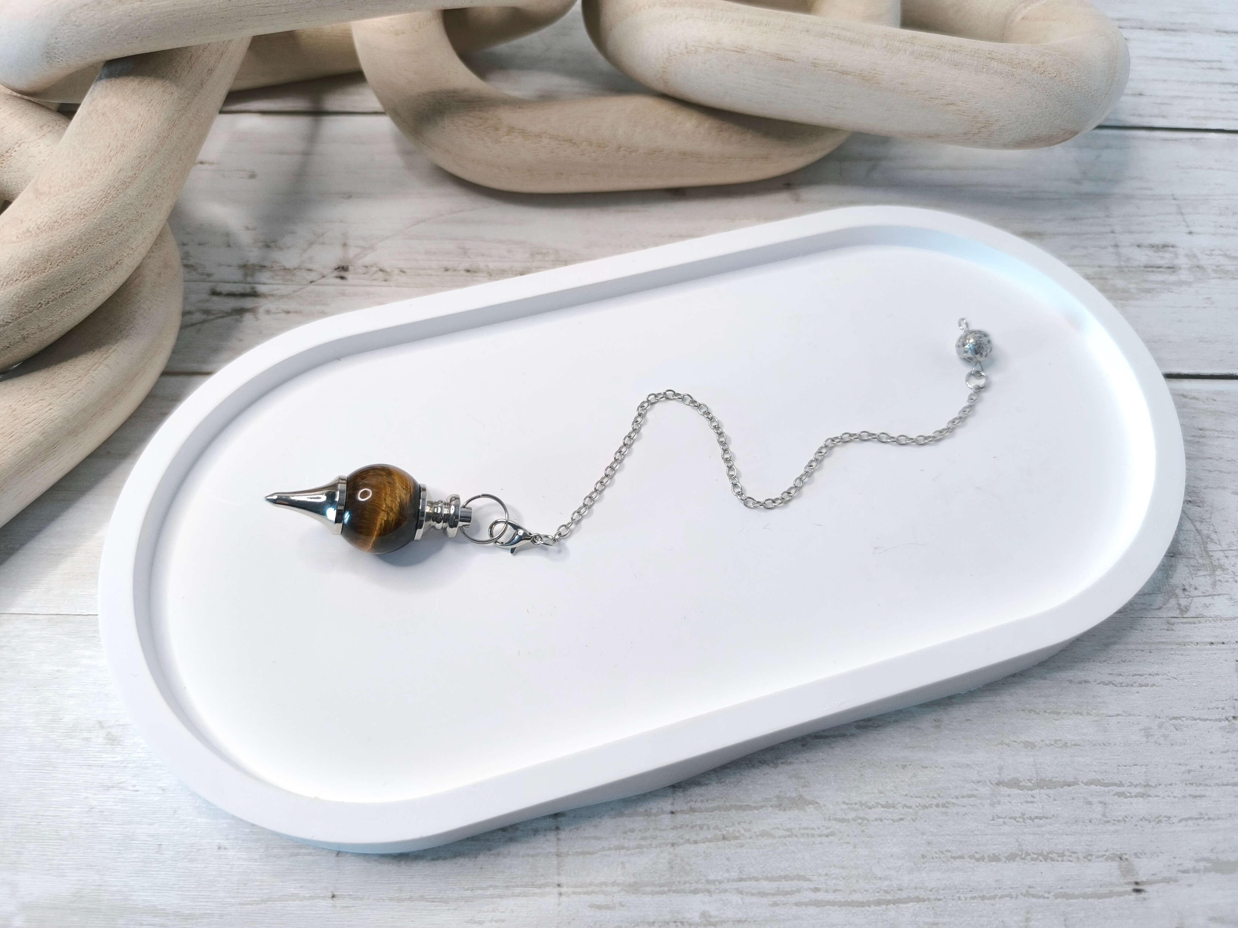 PENDULE DIVINATOIRE - OEIL DE TIGRE - PROTECTION & CONFIANCE INTERIEUR