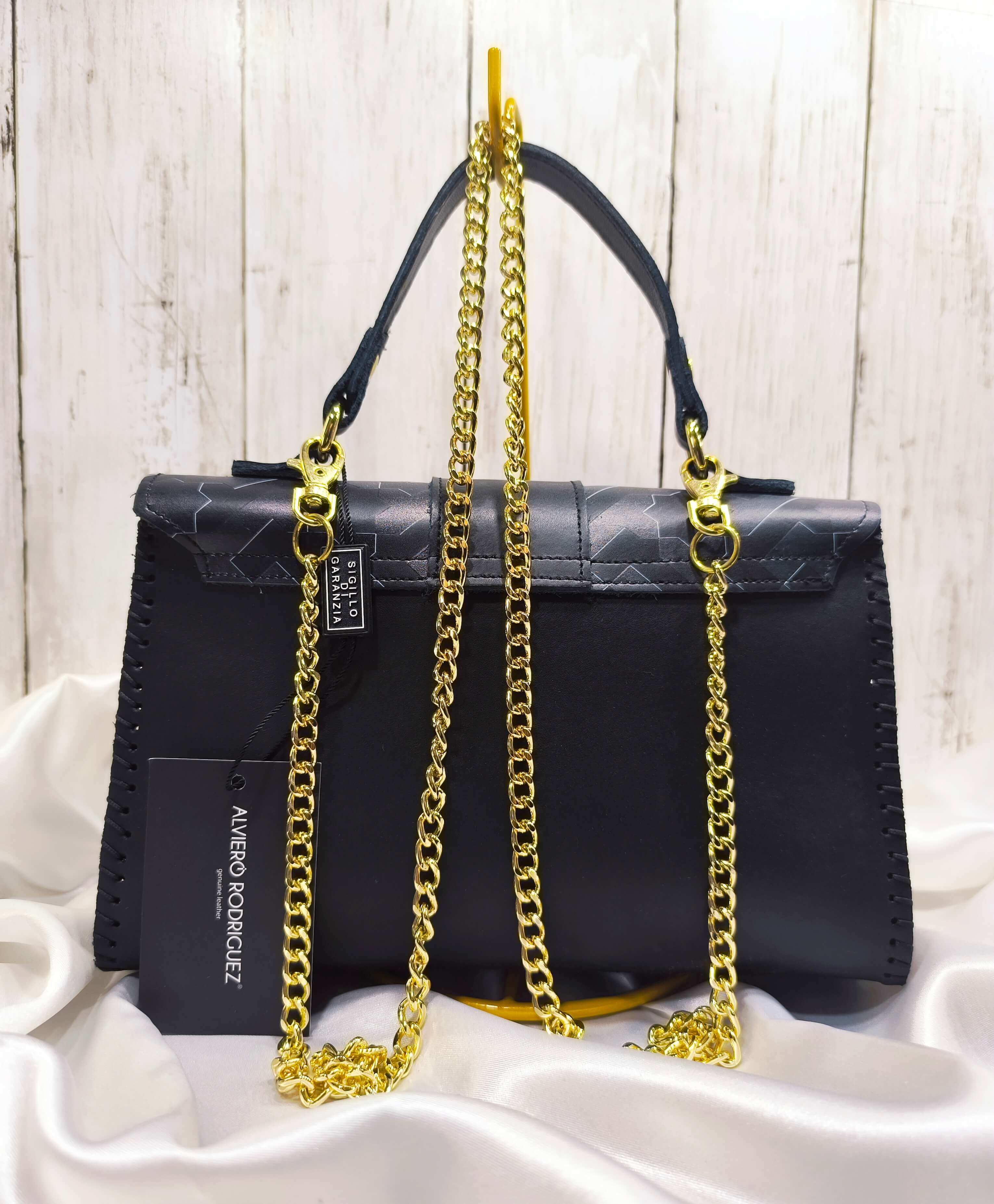 SAC A MAIN ALICE ALVIERO RODRIGUEZ - ESSENTIAL LINE NOIR - MADE IN ITALY