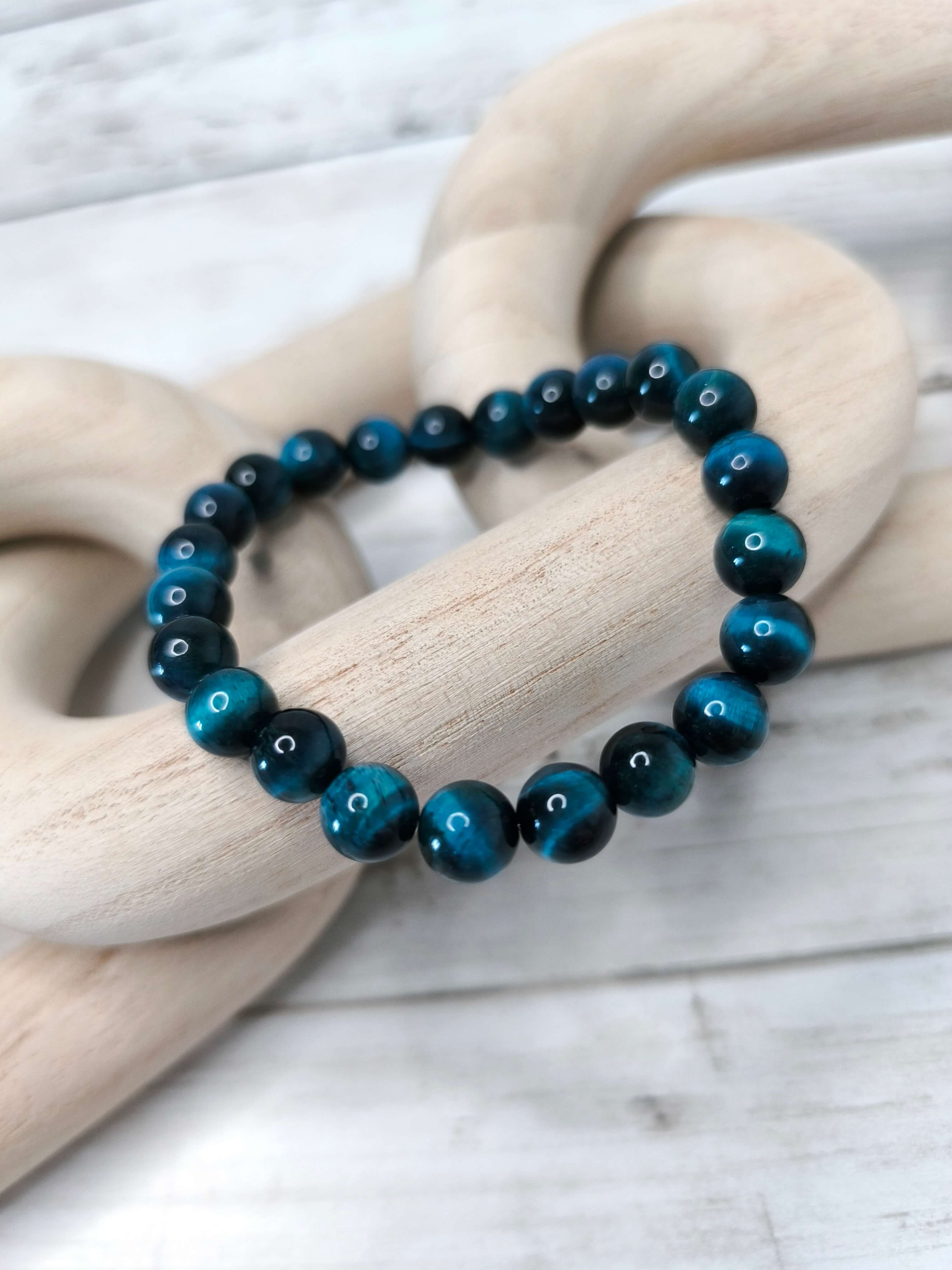 Bracelet Œil de Tigre Bleu Océan – Clarté - Protection - Intuition