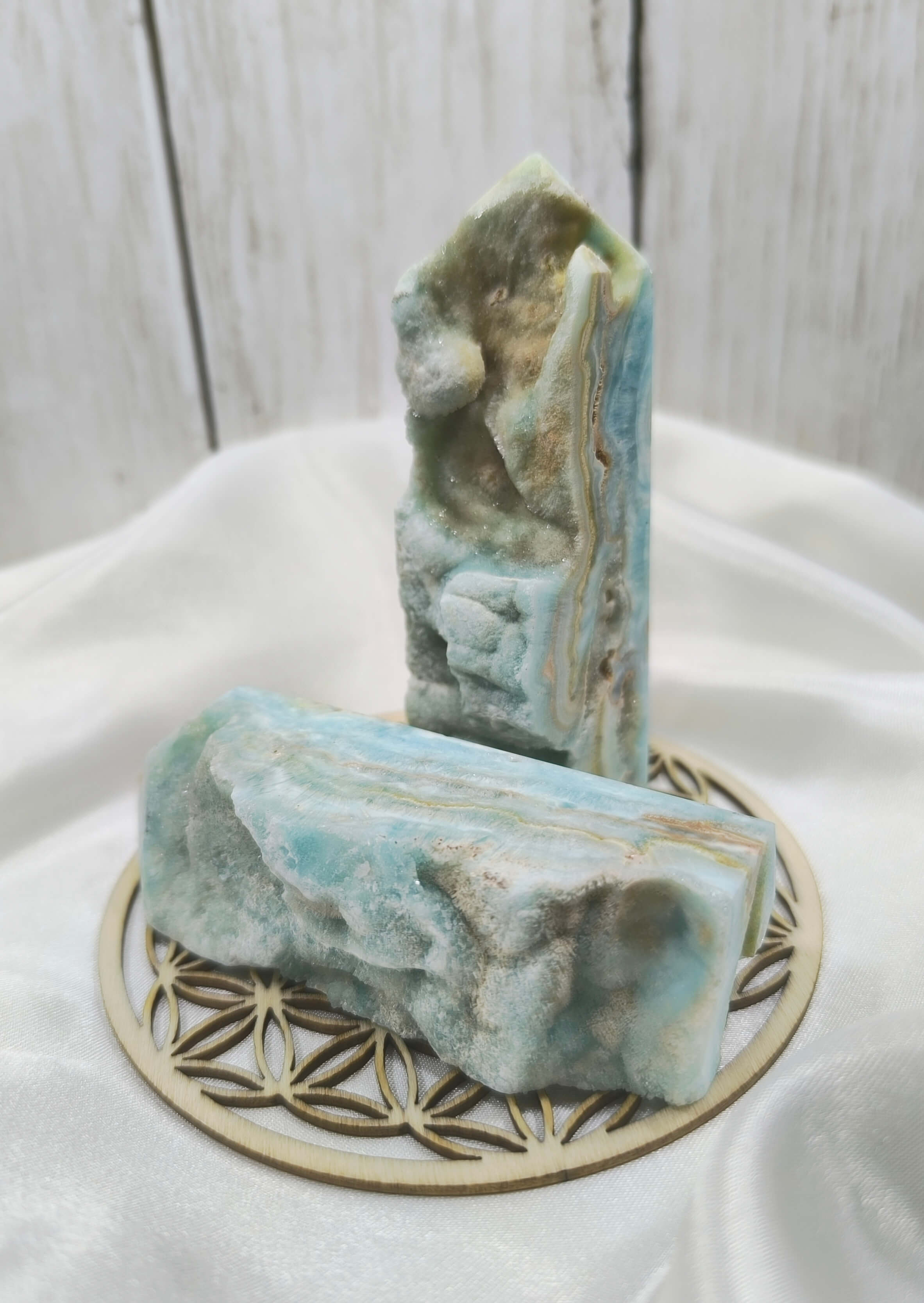 PIERRE D'ARAGONITE - BLEUE - NATURELLE BRUT - HAUTE QUALITE - FINITION POLIE 