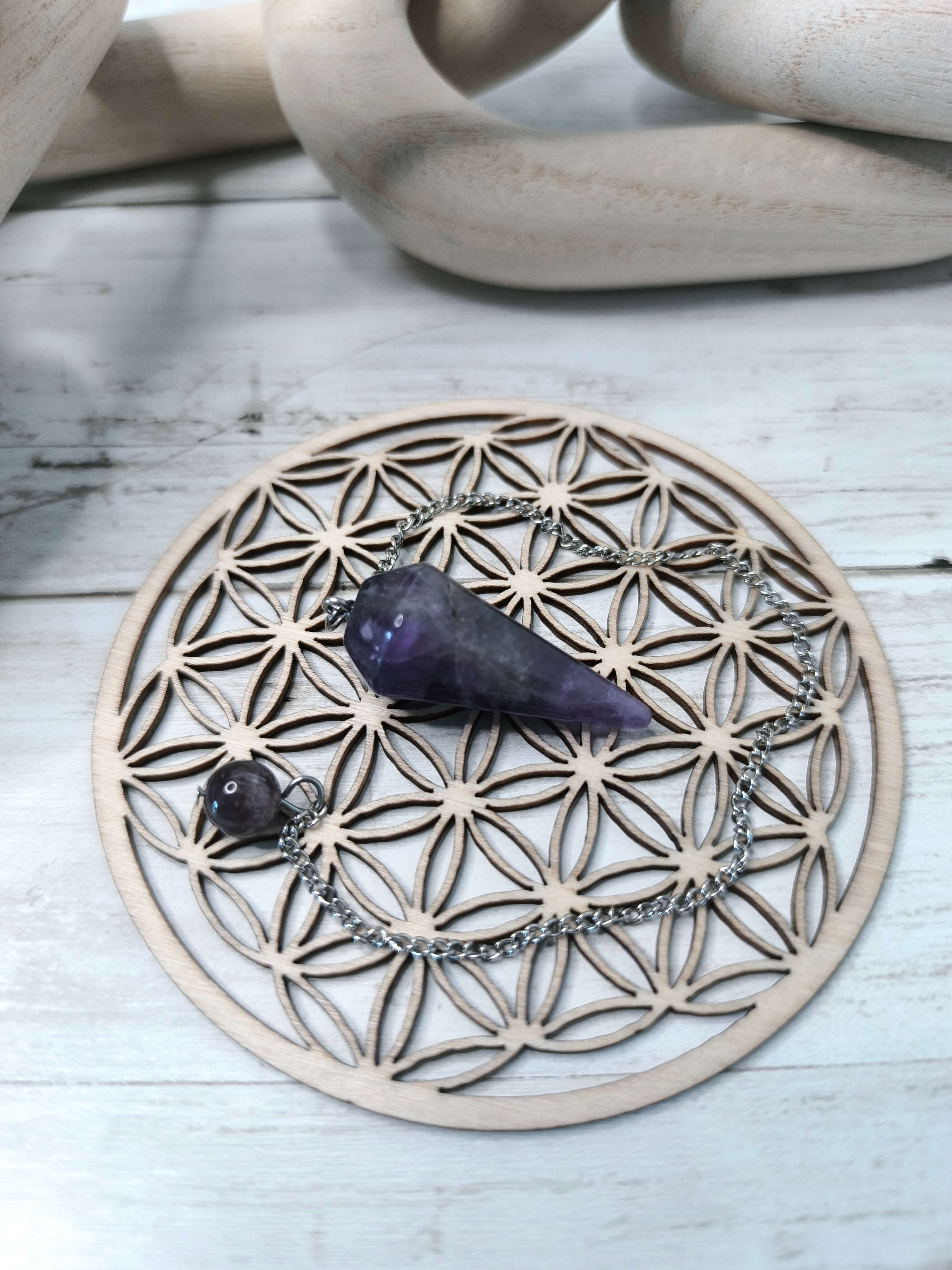 PENDULE DIVINATOIRE - PIERRE NATURELLE - AMETHYSTE