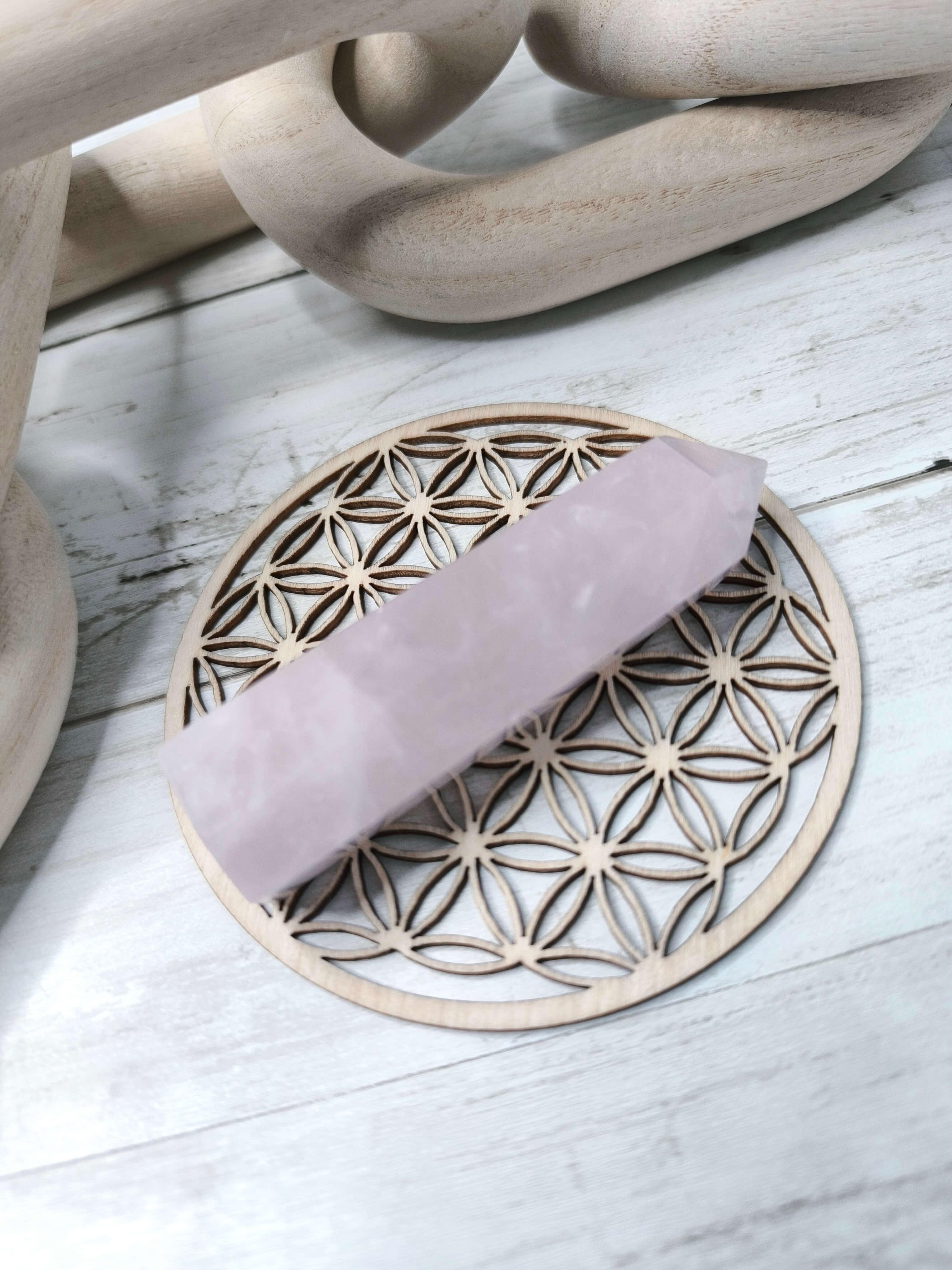 QUARTZ ROSE - NATUREL POLI - POINTE DE MEDITATION - PIERRE DE L'AMOUR UNIVERSEL