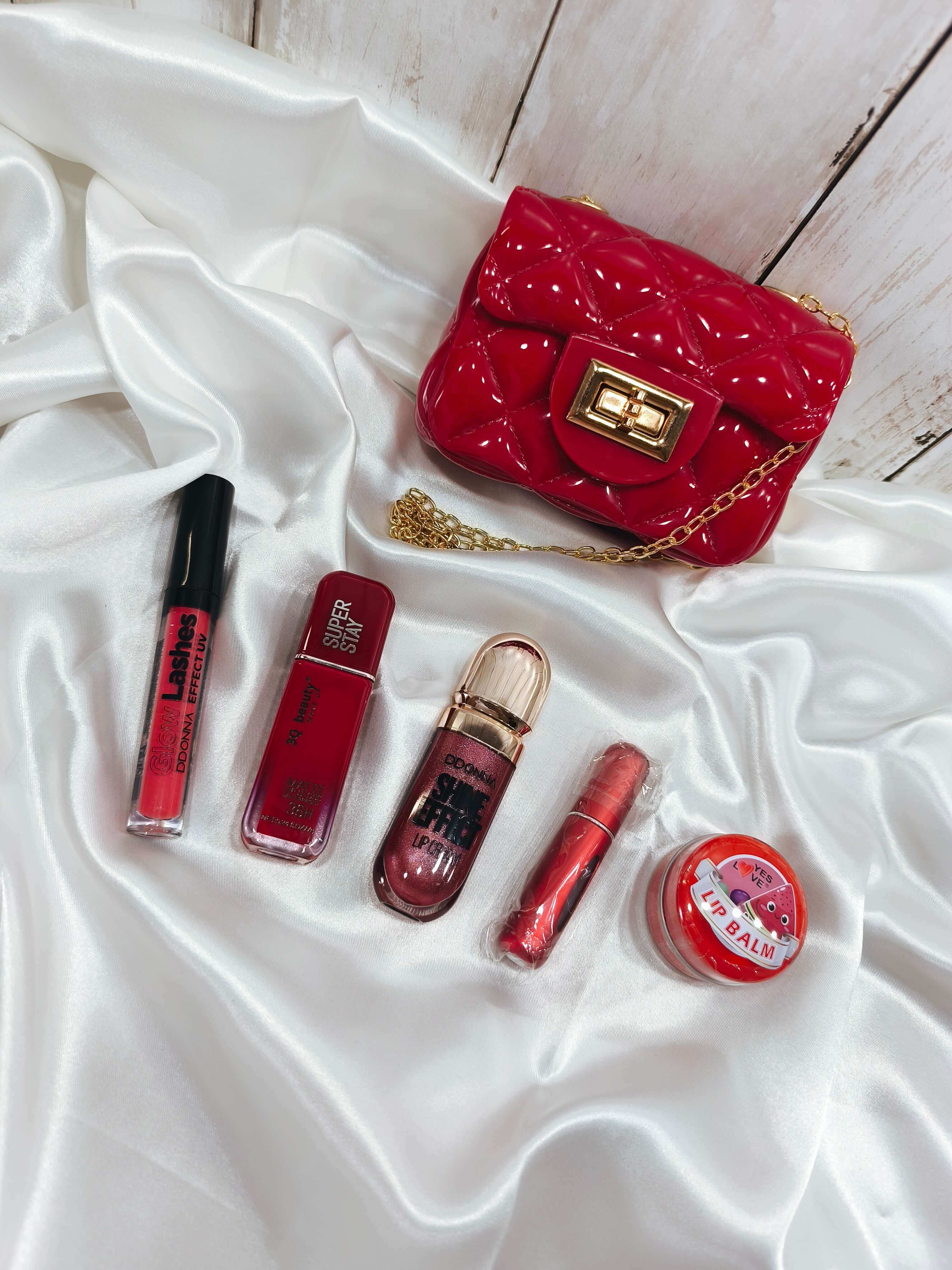 BOX BEAUTE - MINI SAC PVC ROUGE - CHARME & AUDACE 