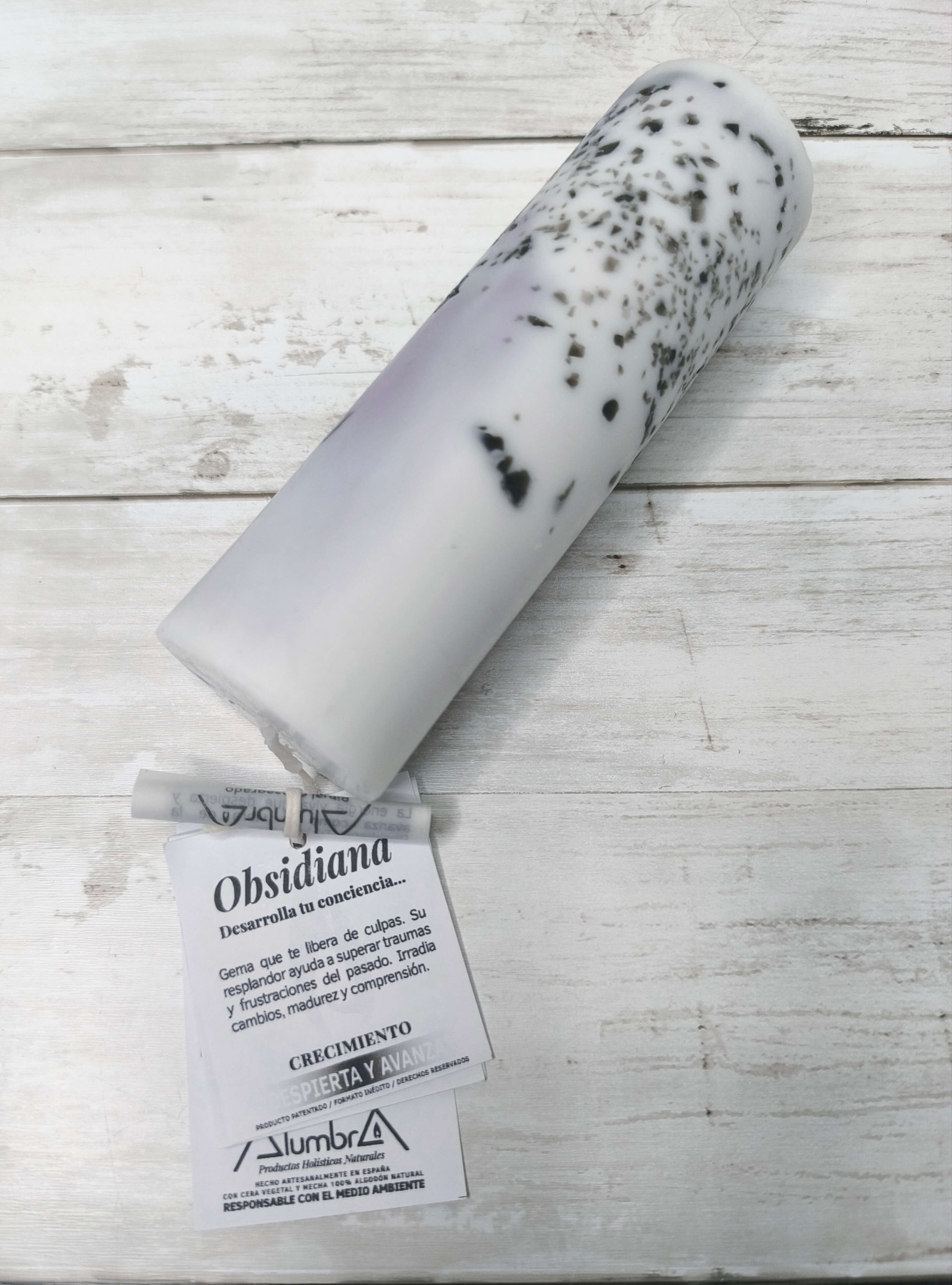 BOUGIE ARTISANALE A L'OBSIDIENNE - LIBERATION & CROISSANCE INTERIEURE