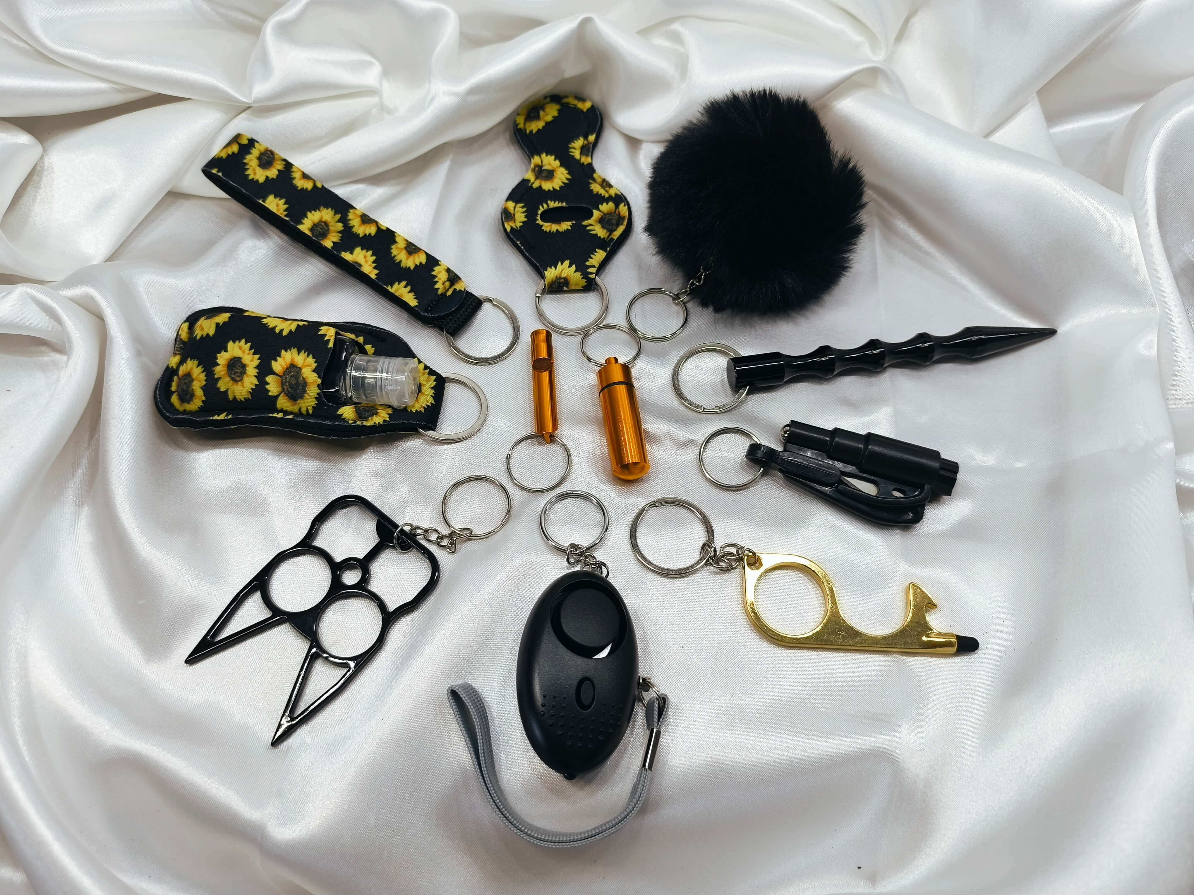 KIT DE SECURITE PORTE CLES - 12 PIECES - SECURITE AU QUOTIDIEN