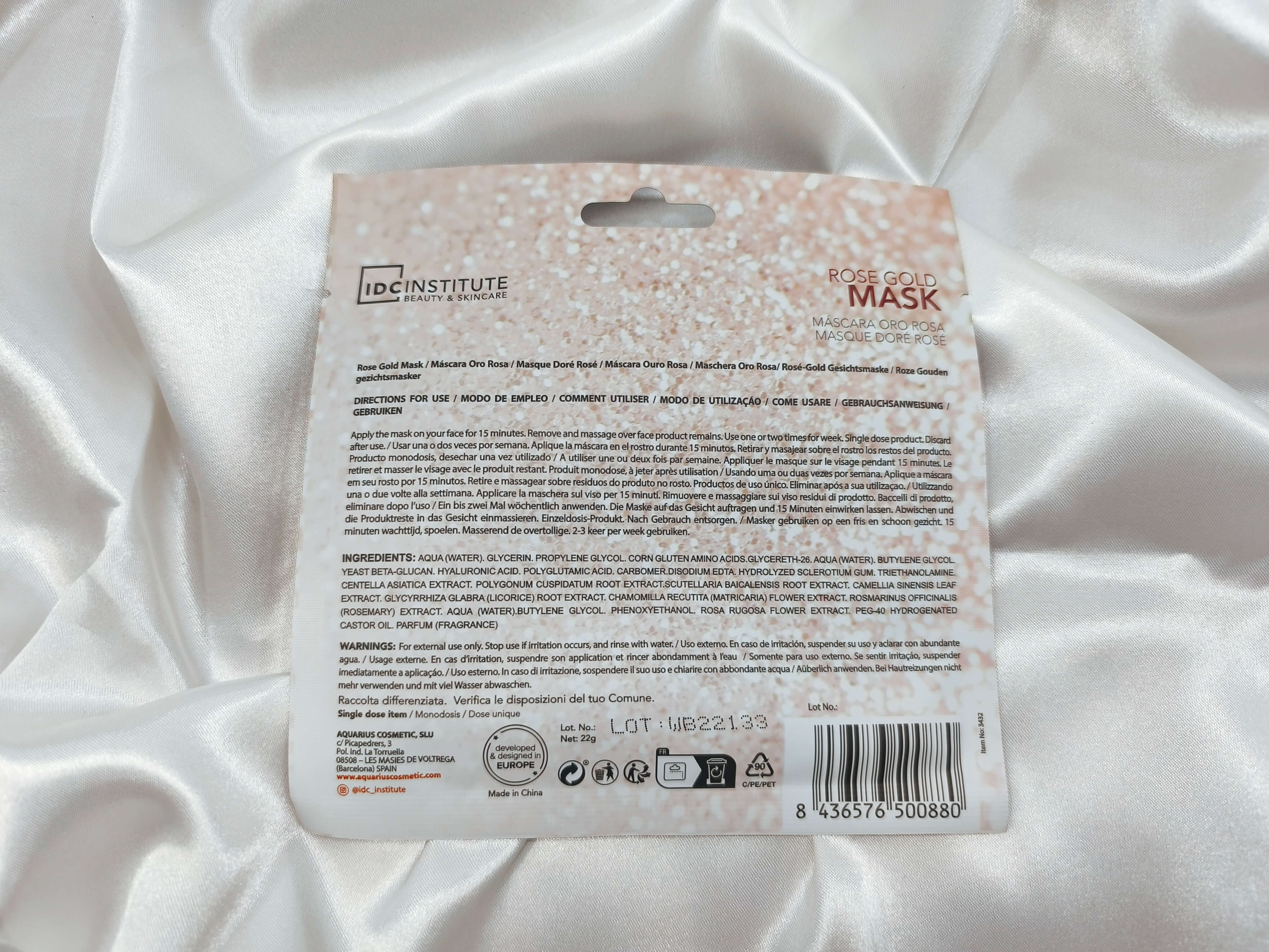 MASQUE OR ROSE - ACIDE HYALURONIQUE - INSTITUT BEAUTY & SKINCARE - LISSE & REPULPE