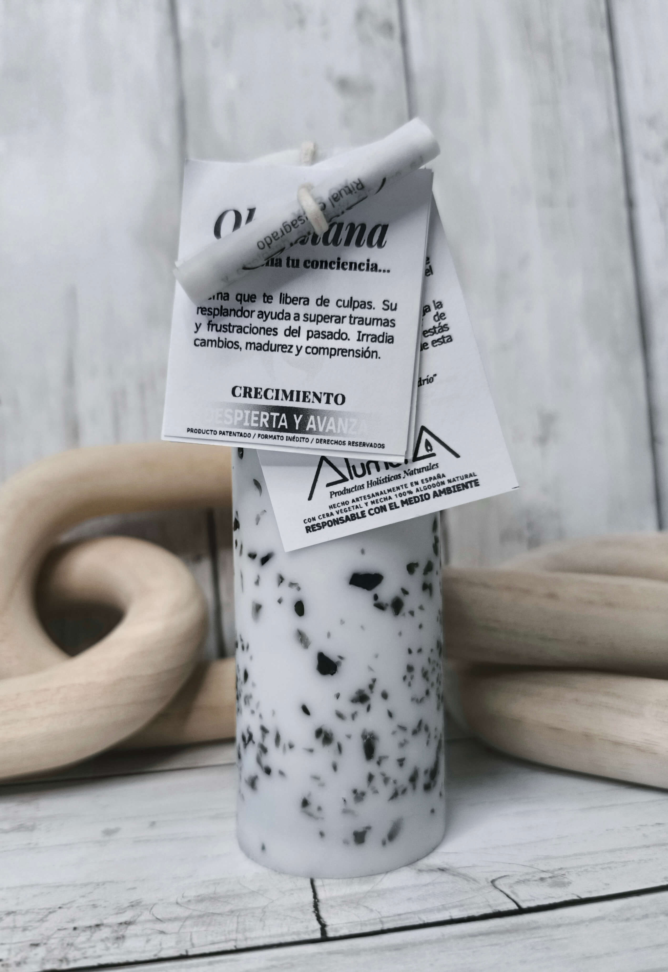 BOUGIE ARTISANALE A L'OBSIDIENNE - LIBERATION & CROISSANCE INTERIEURE