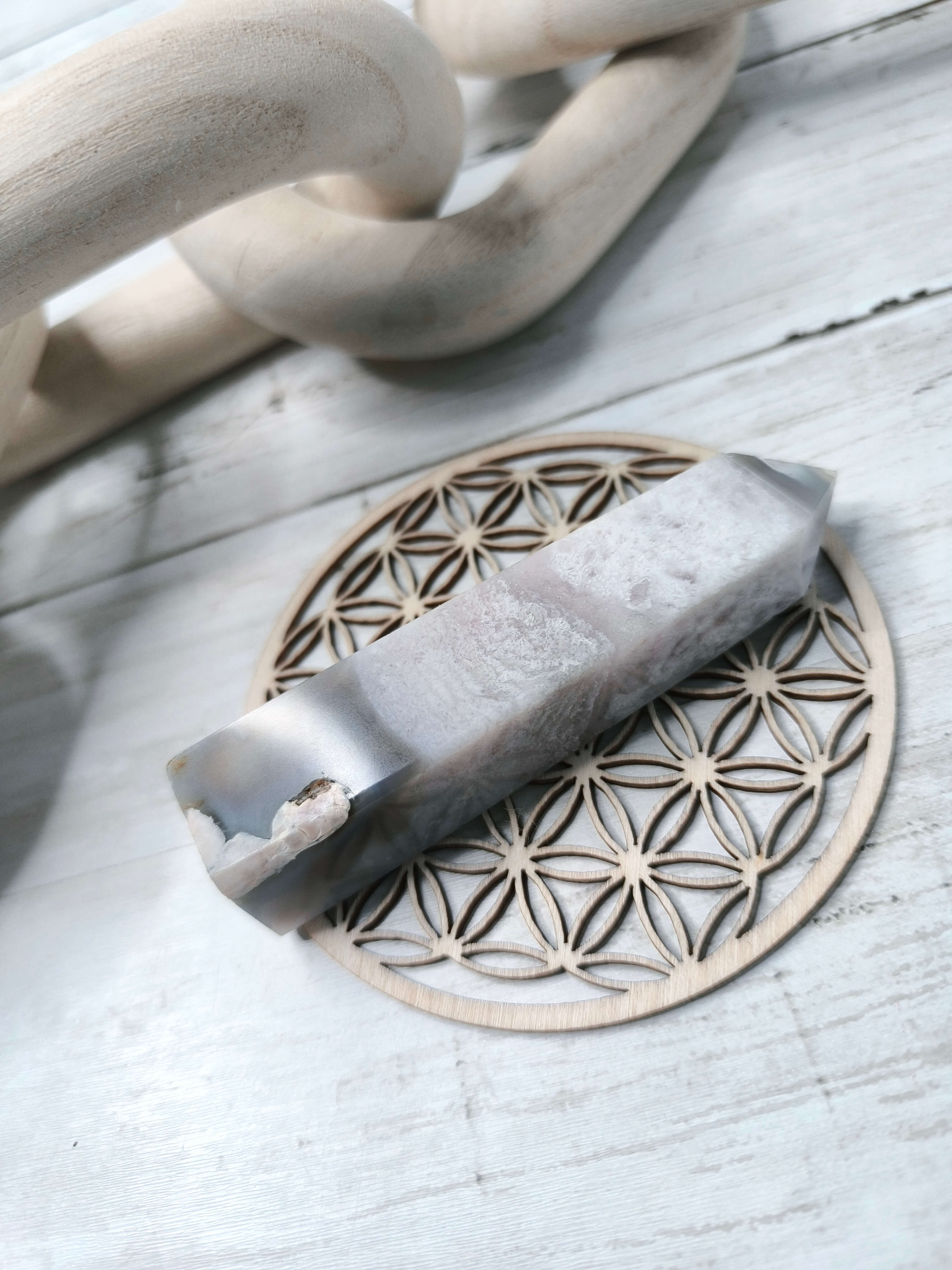 CRISTAL D'AGATE FLEUR - HARMONIE, DOUCEUR & ENERGIE POSITIVE