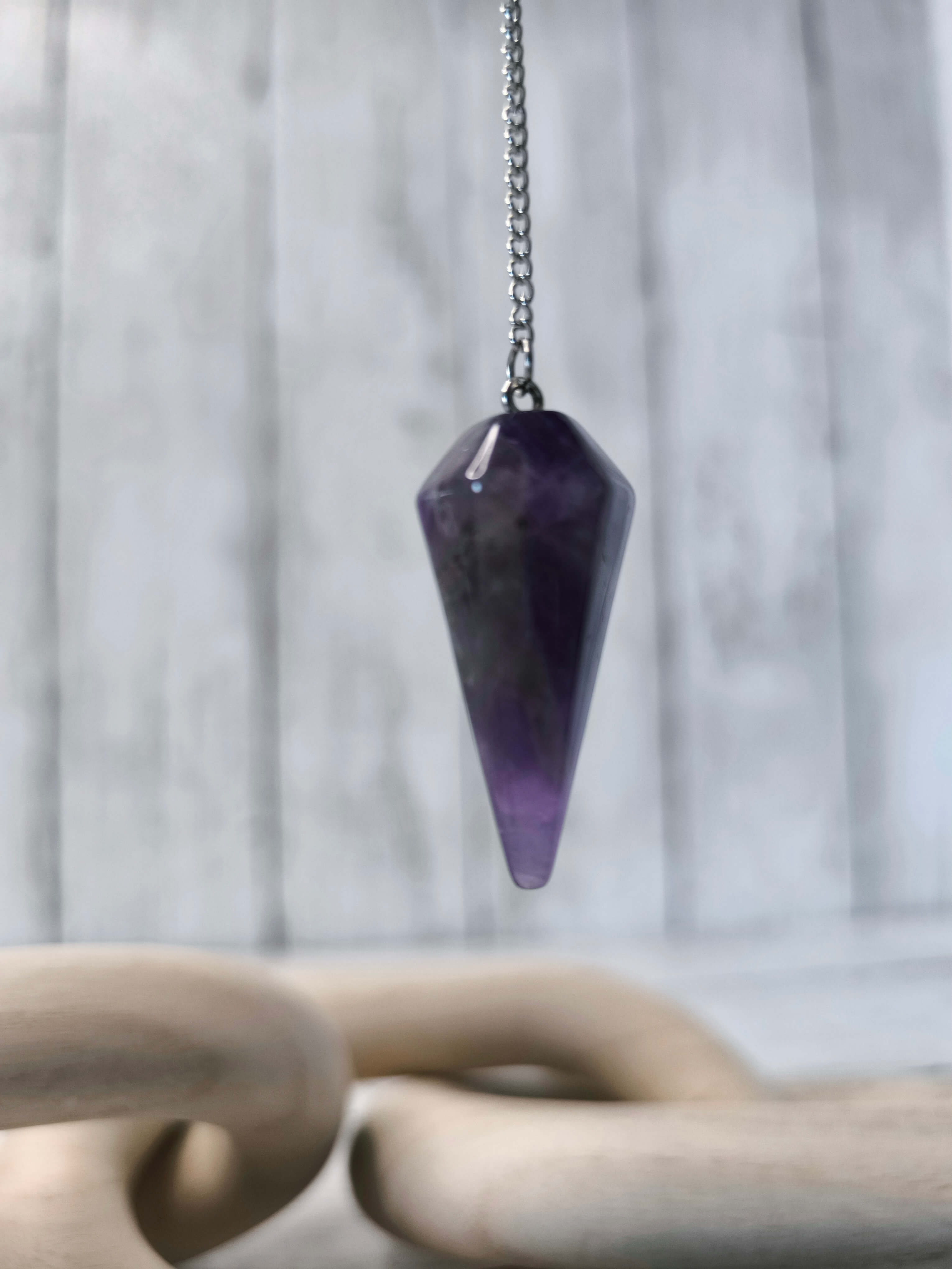 PENDULE DIVINATOIRE - PIERRE NATURELLE - AMETHYSTE 