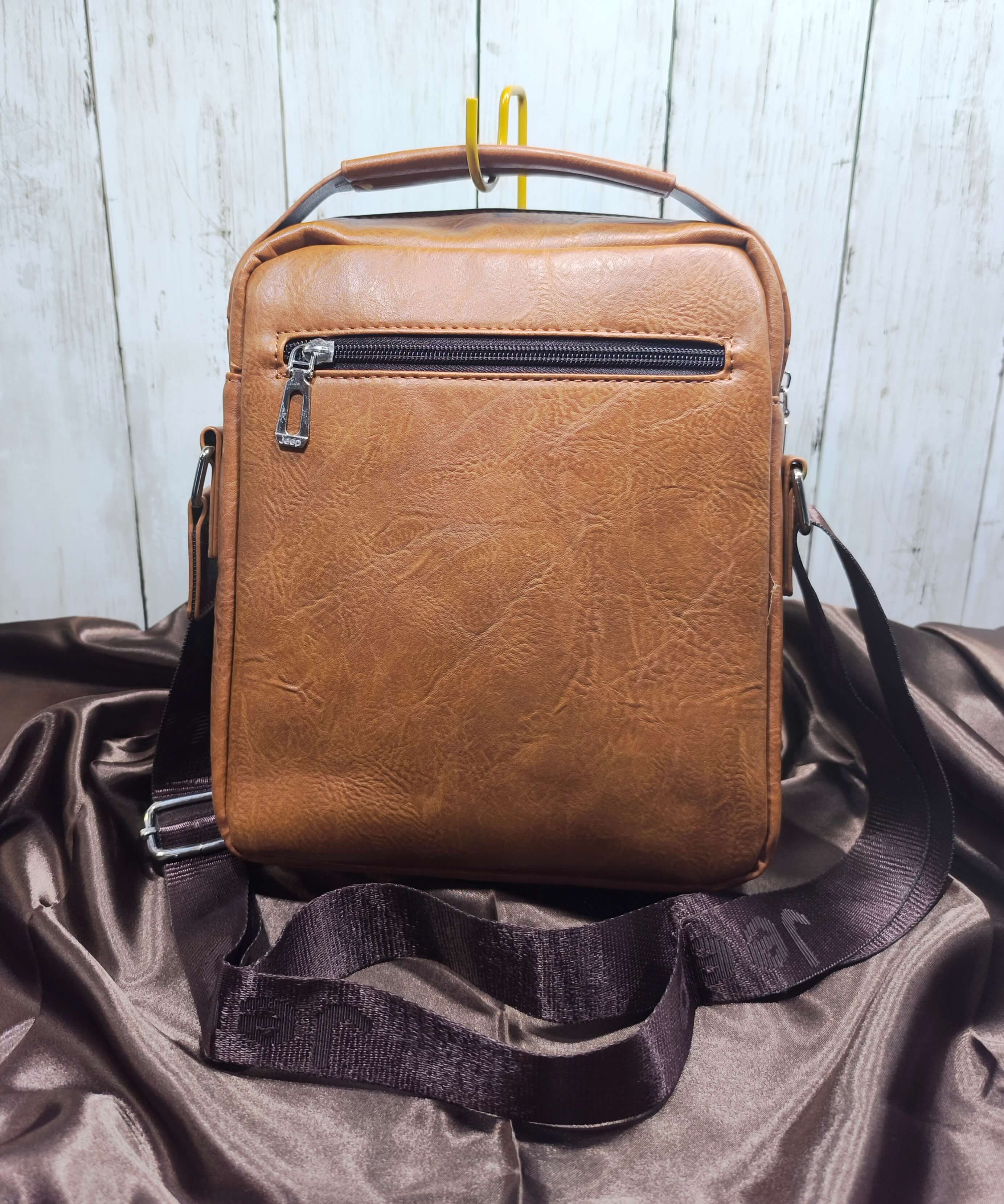 SAC A BANDOULIERE HOMME - CARAMEL - STYLE RETRO - ELEGANT & FONTIONNEL