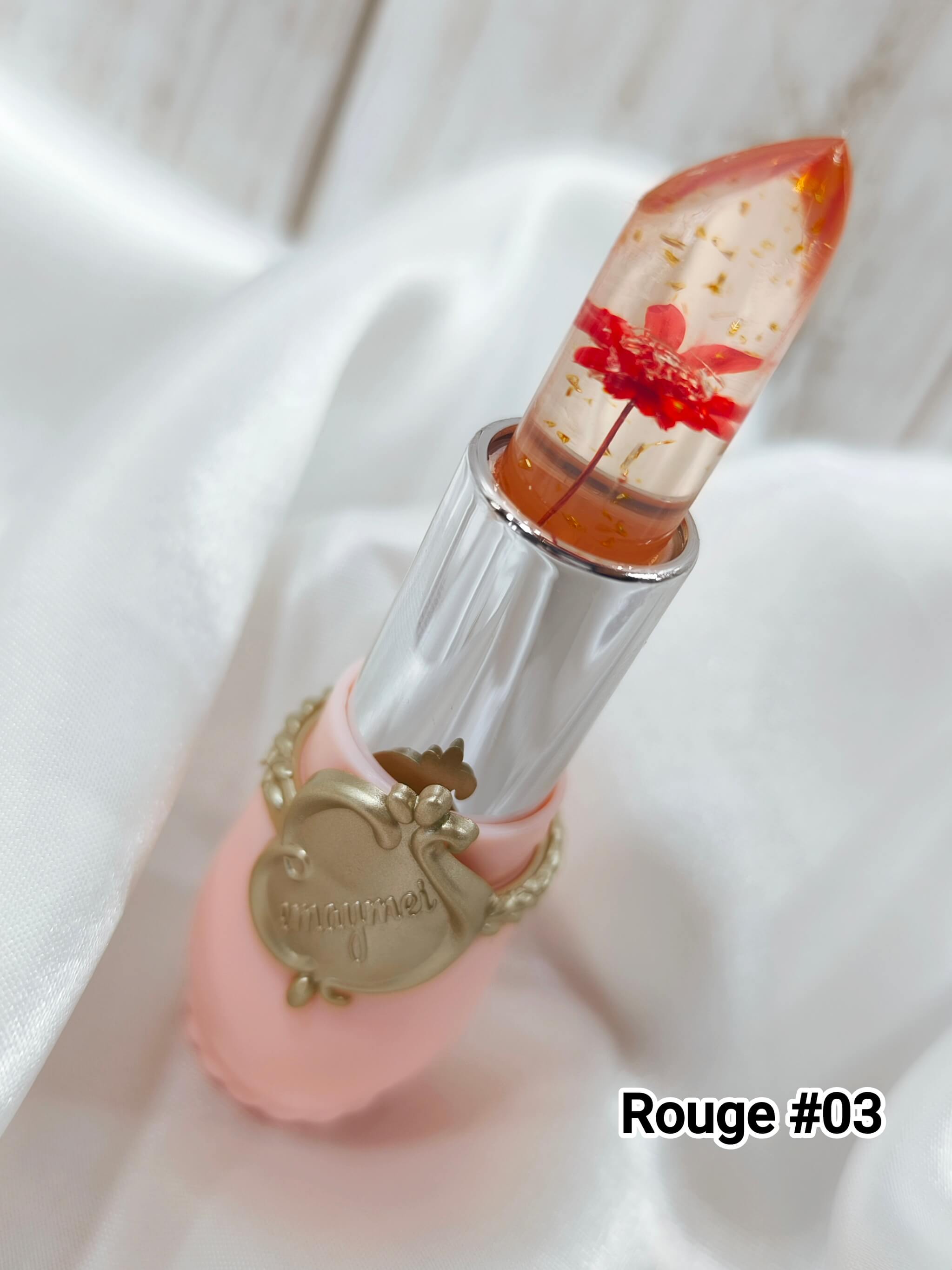 ROUGE A LEVRES - FLEUR INCRUSTEE - EFFET TEINTE NATURELLE