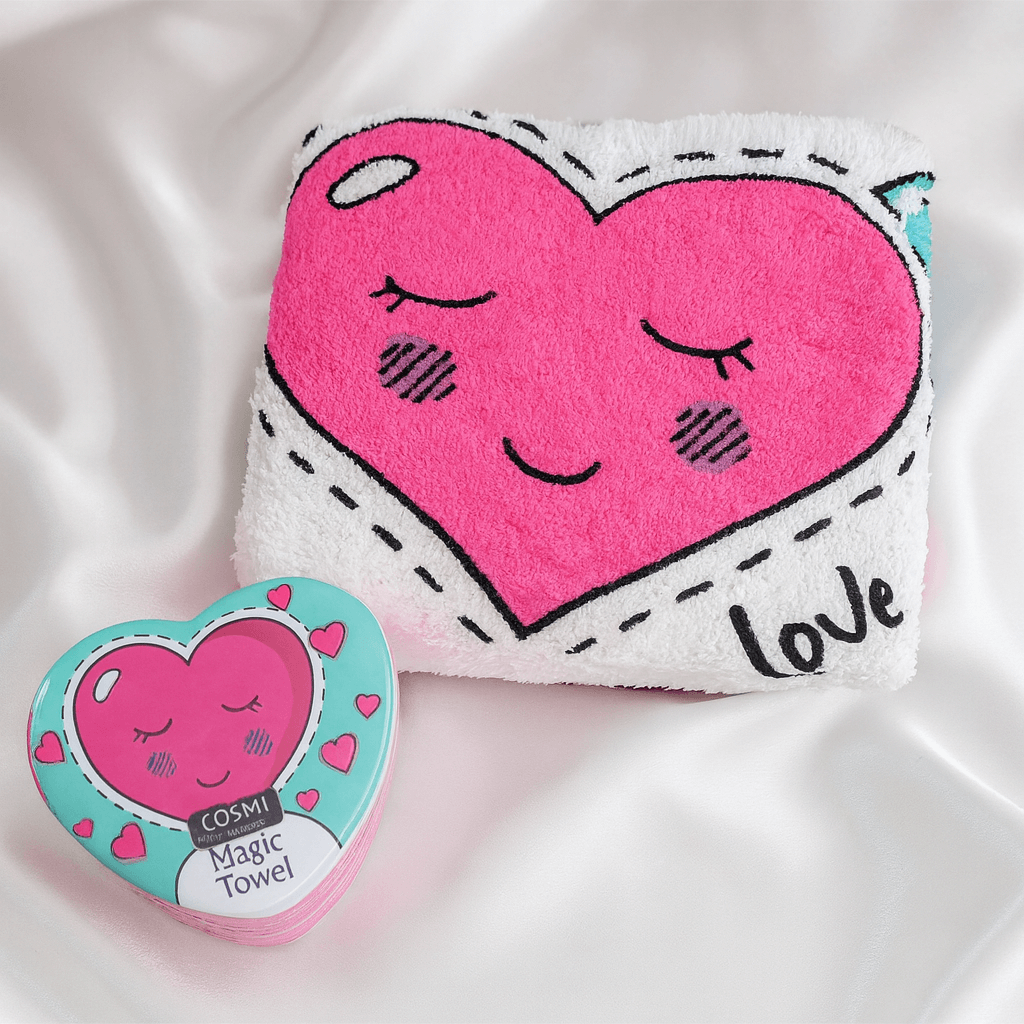 SERVIETTE MAGIQUE - COEUR - COSMI PREMIUM - COMPACTE, DOUCE & REUTILISABLE