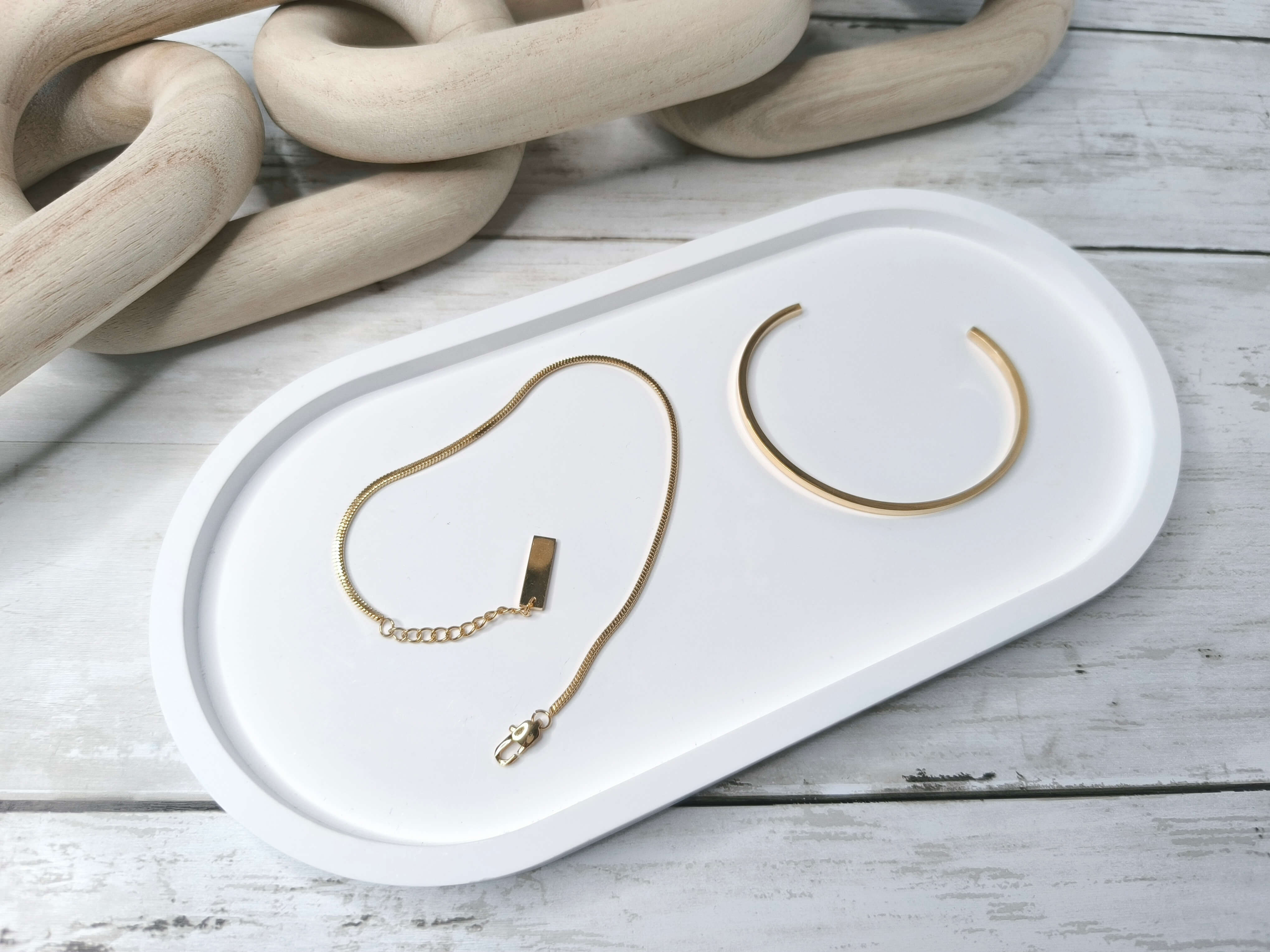 LOT DE 2 BRACELETS HOMME - DORE OU ARGENTE - ACIER INOXYDABLE 304 - ELEGANCE & SIMPLICITE