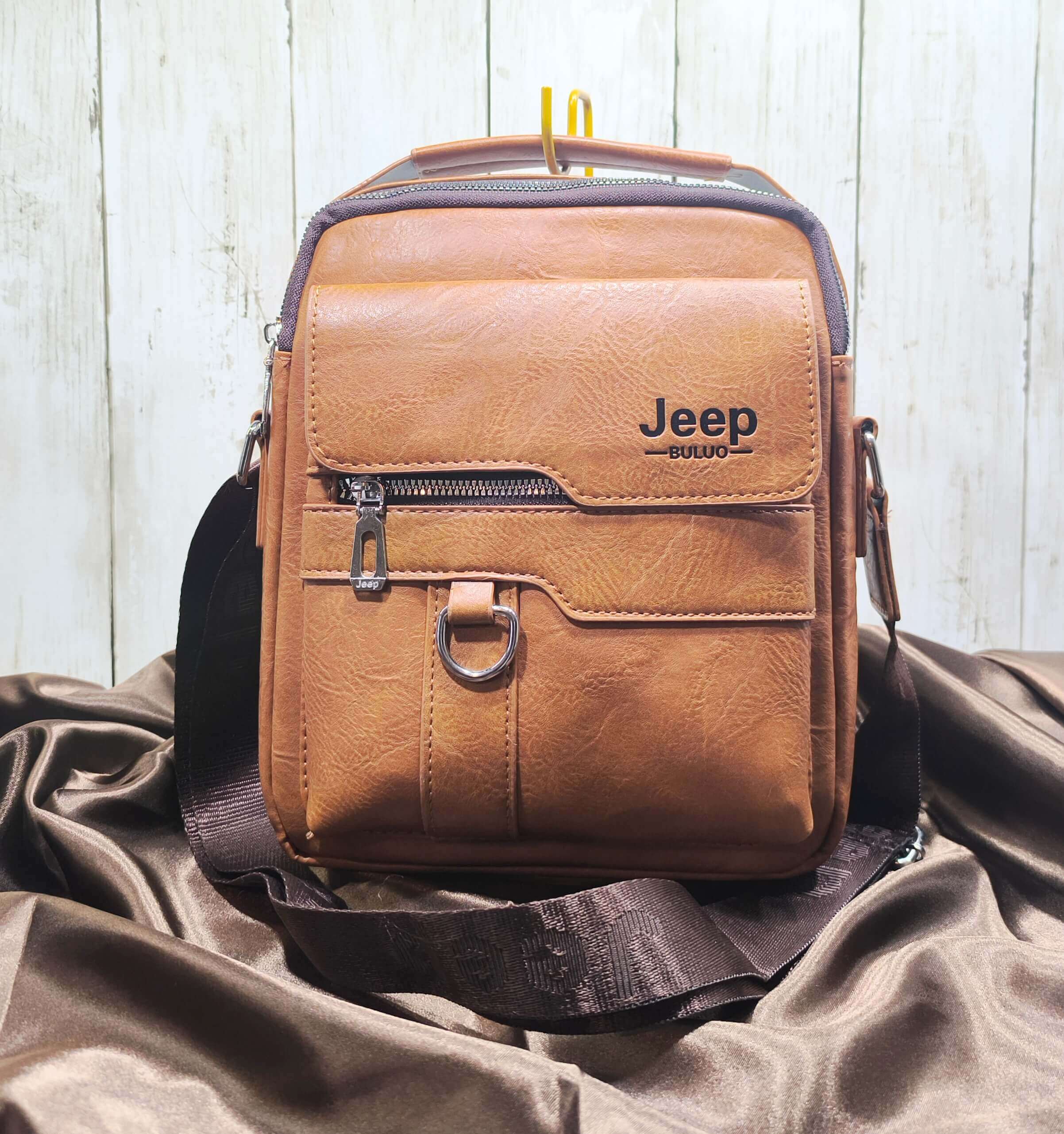 SAC A BANDOULIERE HOMME - CARAMEL - STYLE RETRO - ELEGANT & FONTIONNEL