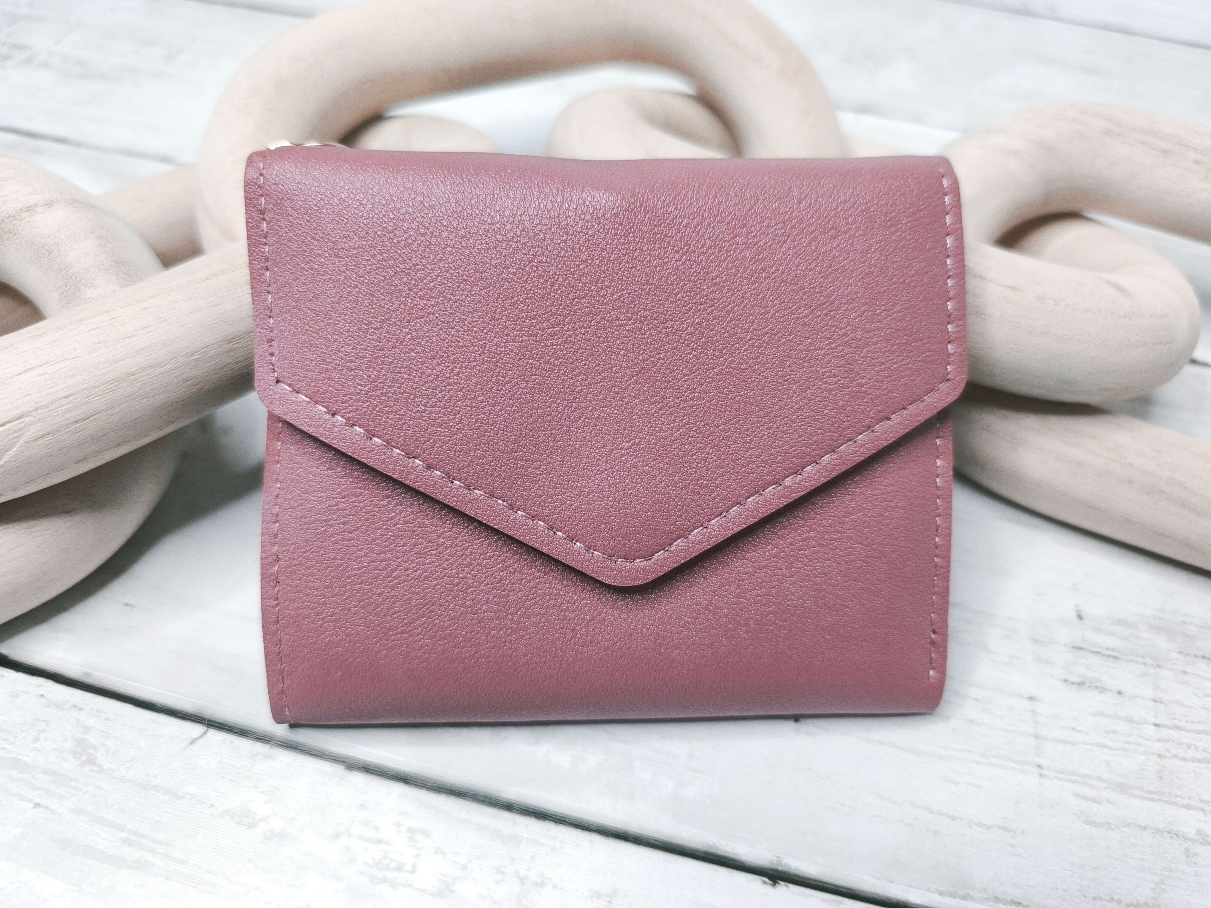 Coffret Cadeau Femme – Parure “Vagues d’Or” + Portefeuille Rose – Edition Noël