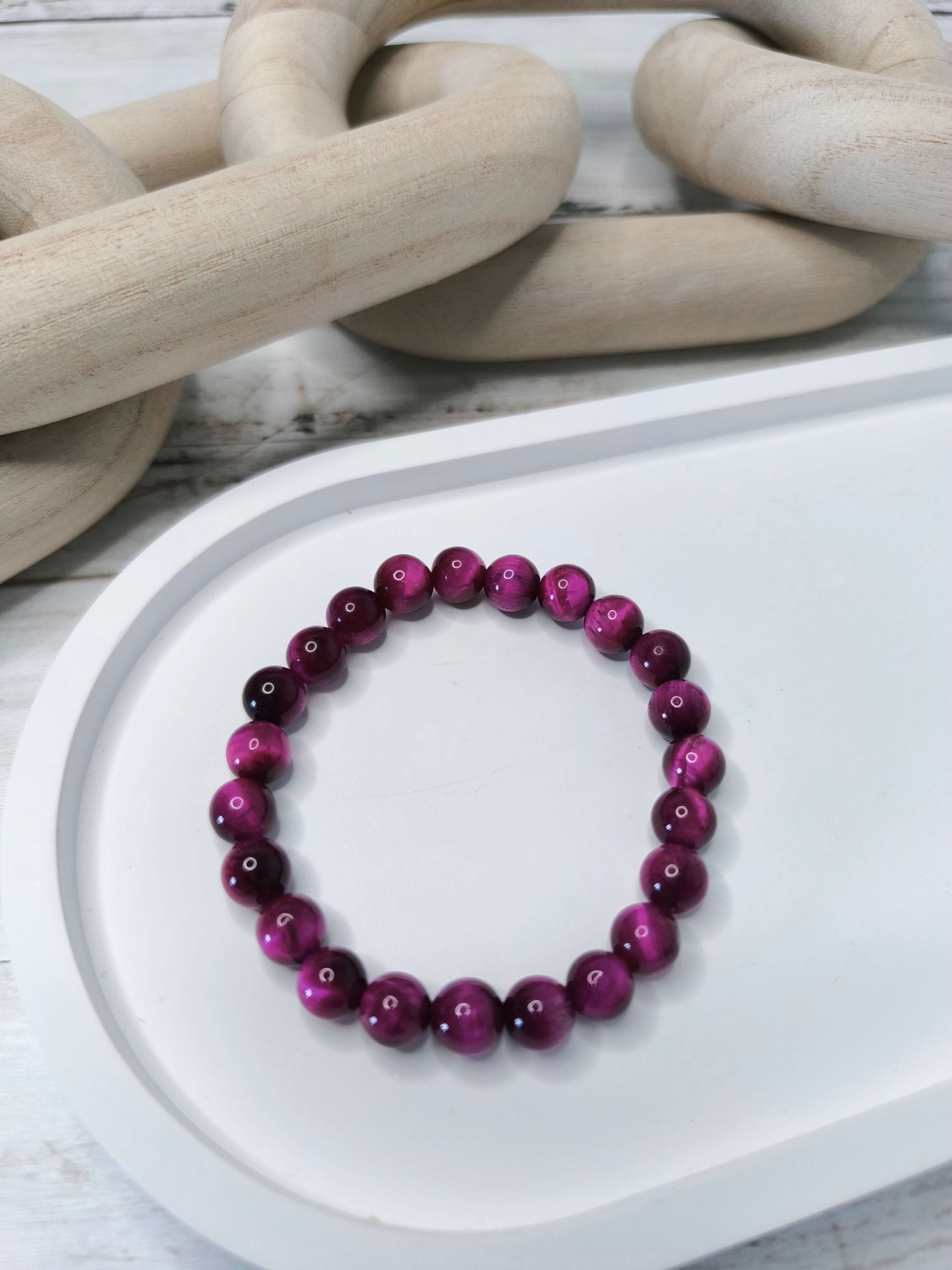 Bracelet Œil de Tigre Rose – Estime de soi - Confiance - Magnétisme