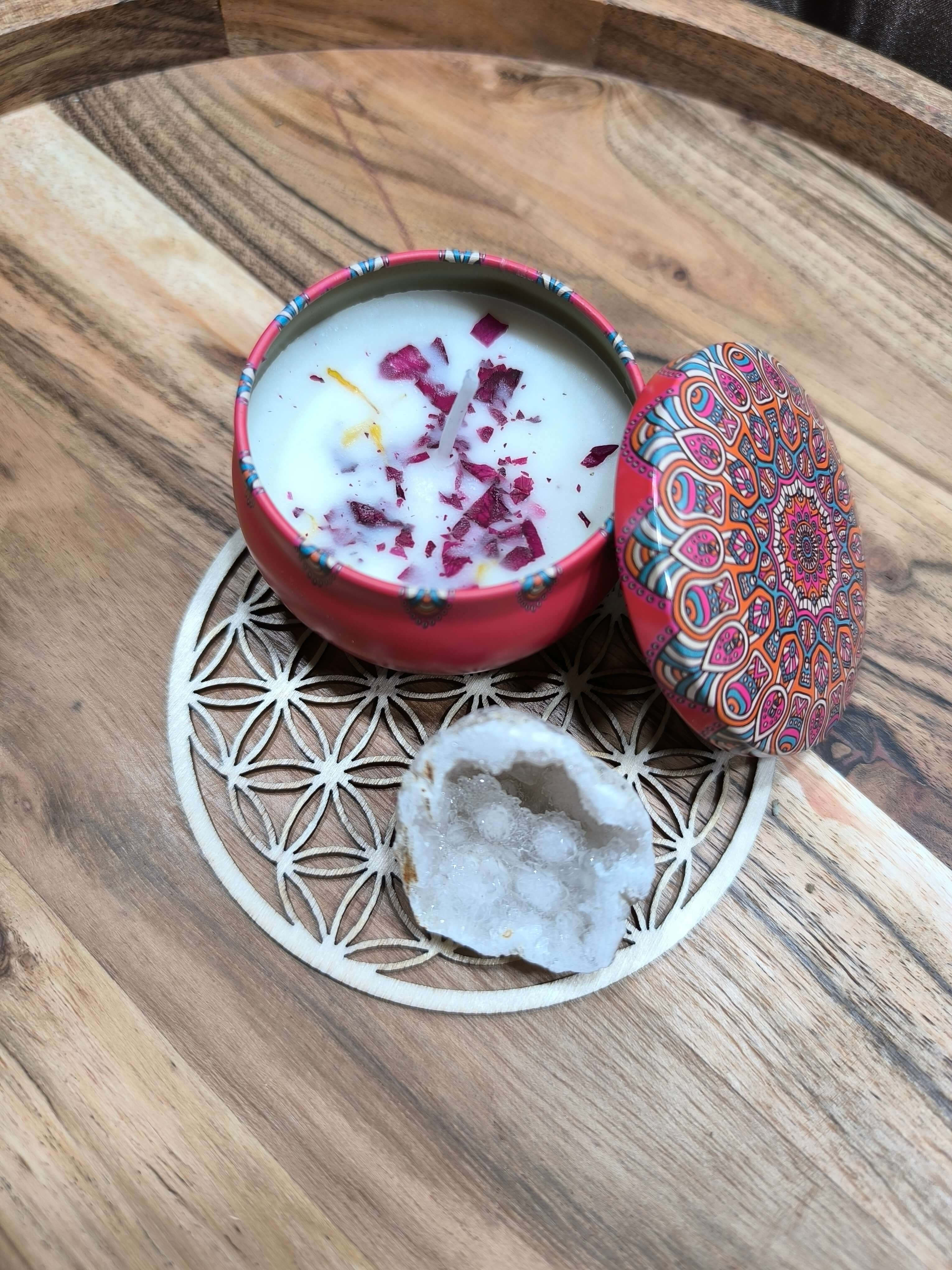 COFFRET RITUEL SPIRITUEL - PURIFICATION - MEDITATION & PROTECTION ENERGETIQUE - BOUGIE SENTEUR ROSE