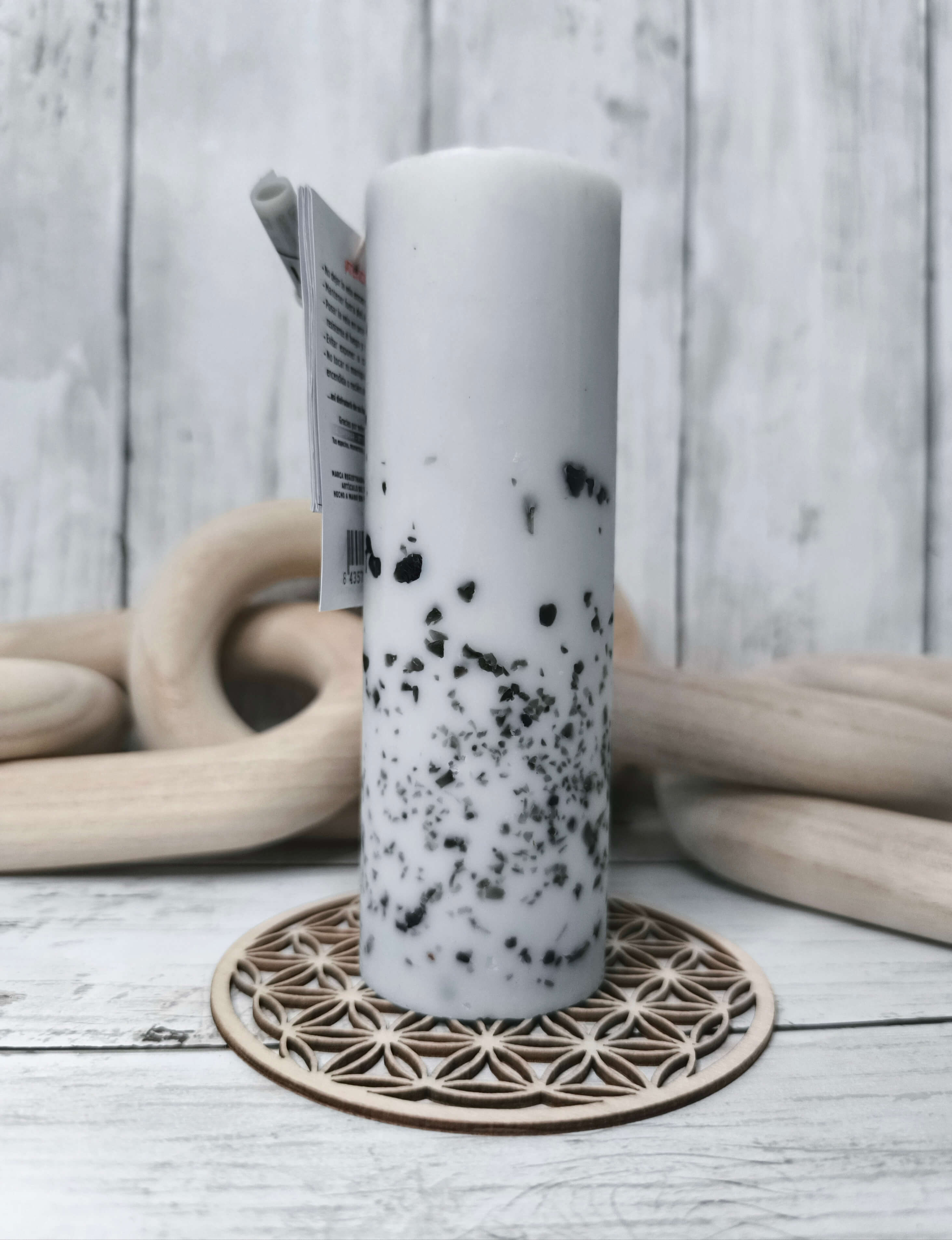 BOUGIE ARTISANALE A L'OBSIDIENNE - LIBERATION & CROISSANCE INTERIEURE