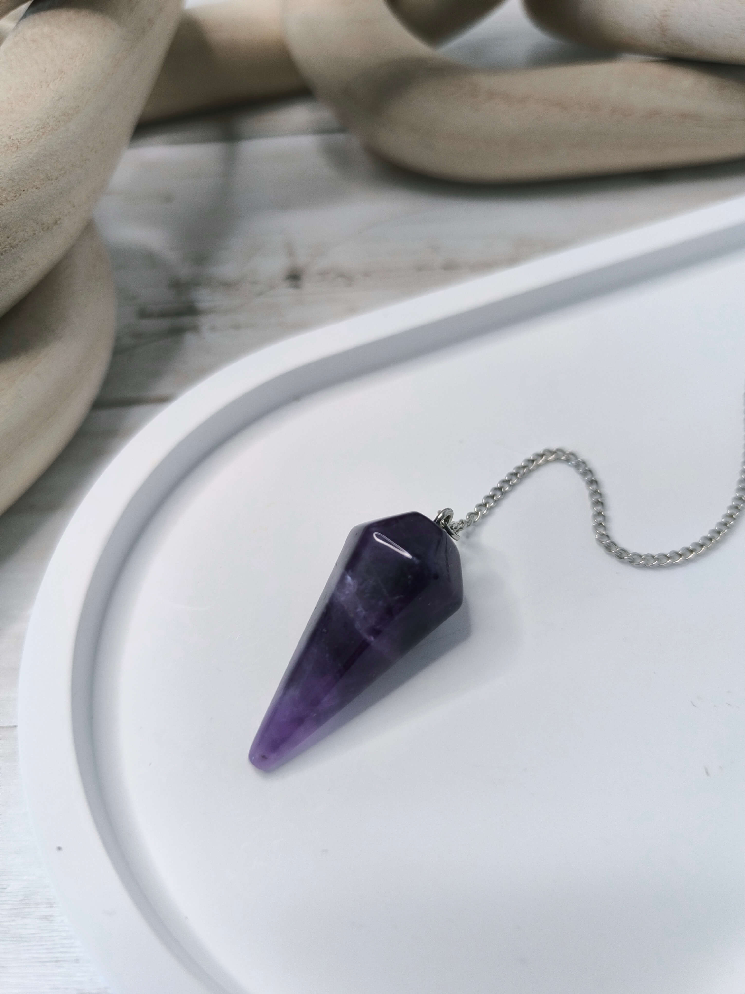 PENDULE DIVINATOIRE - PIERRE NATURELLE - AMETHYSTE 