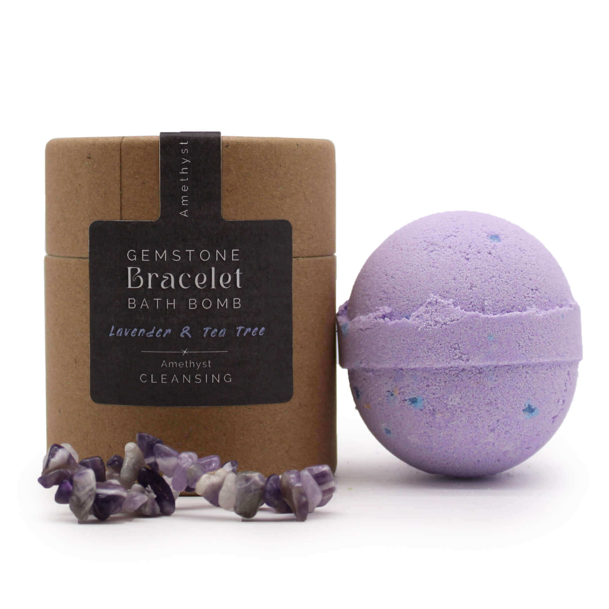 BOMBE DE BAIN AVEC BRACELET AMETHYSTE - BIEN-ETRE & PIERRE SPIRITUELLE