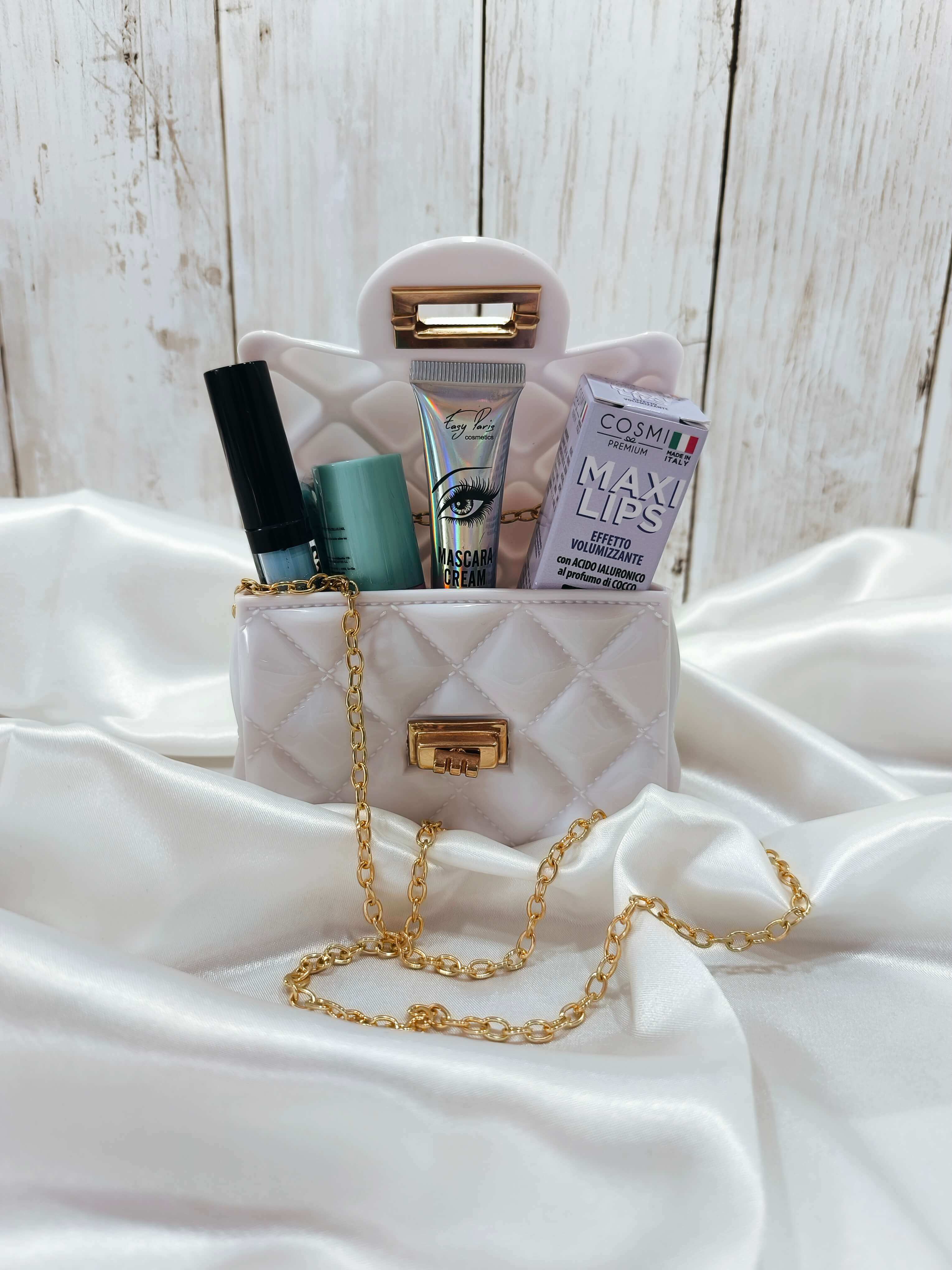 BOX BEAUTE - MINI SAC PVC BLANC - AUDACIEUX & CHIC 