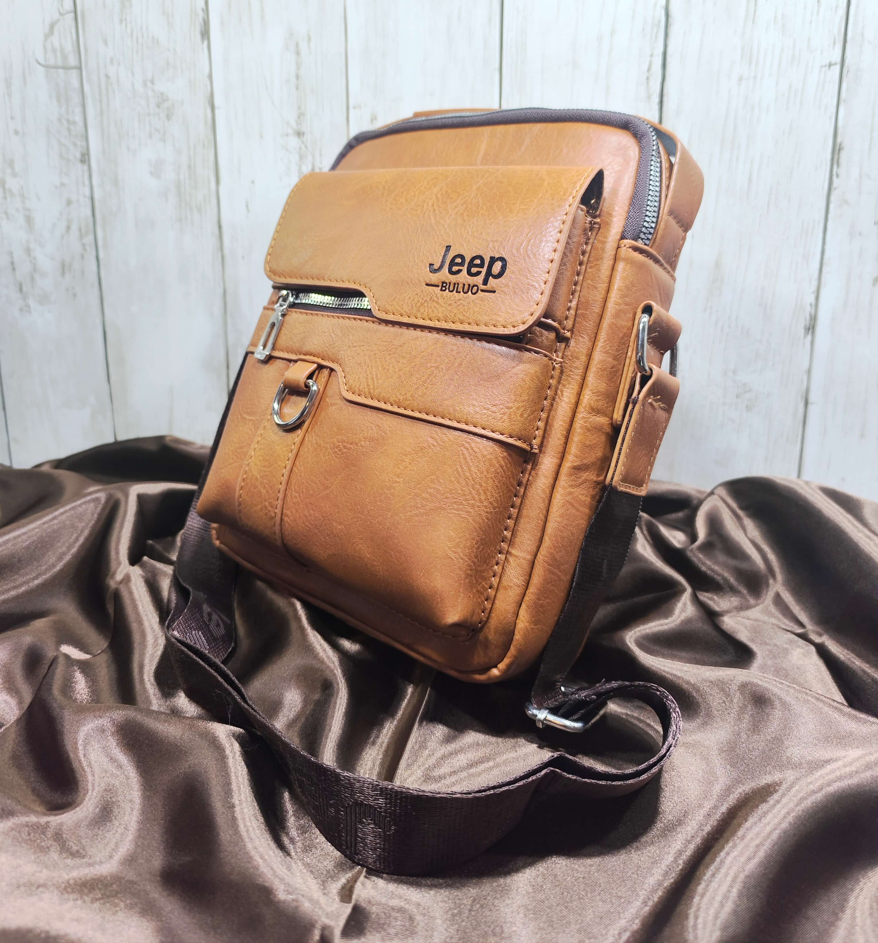 SAC A BANDOULIERE HOMME - CARAMEL - STYLE RETRO - ELEGANT & FONTIONNEL