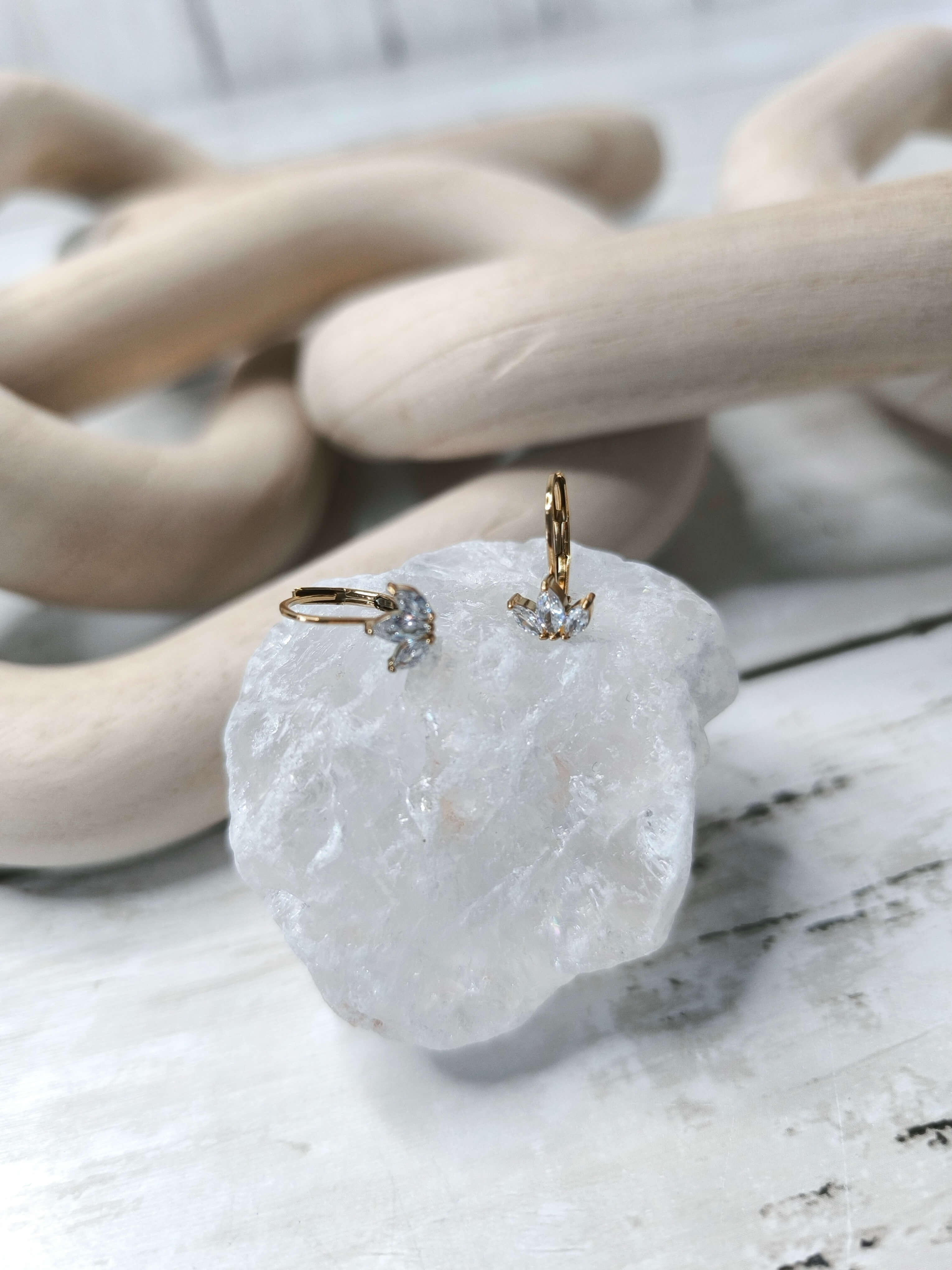 BOUCLES D'OREILLES CERCEAU FEMME - EN ACIER INOXYDABLE 304 - MOTIF FEUILLE 