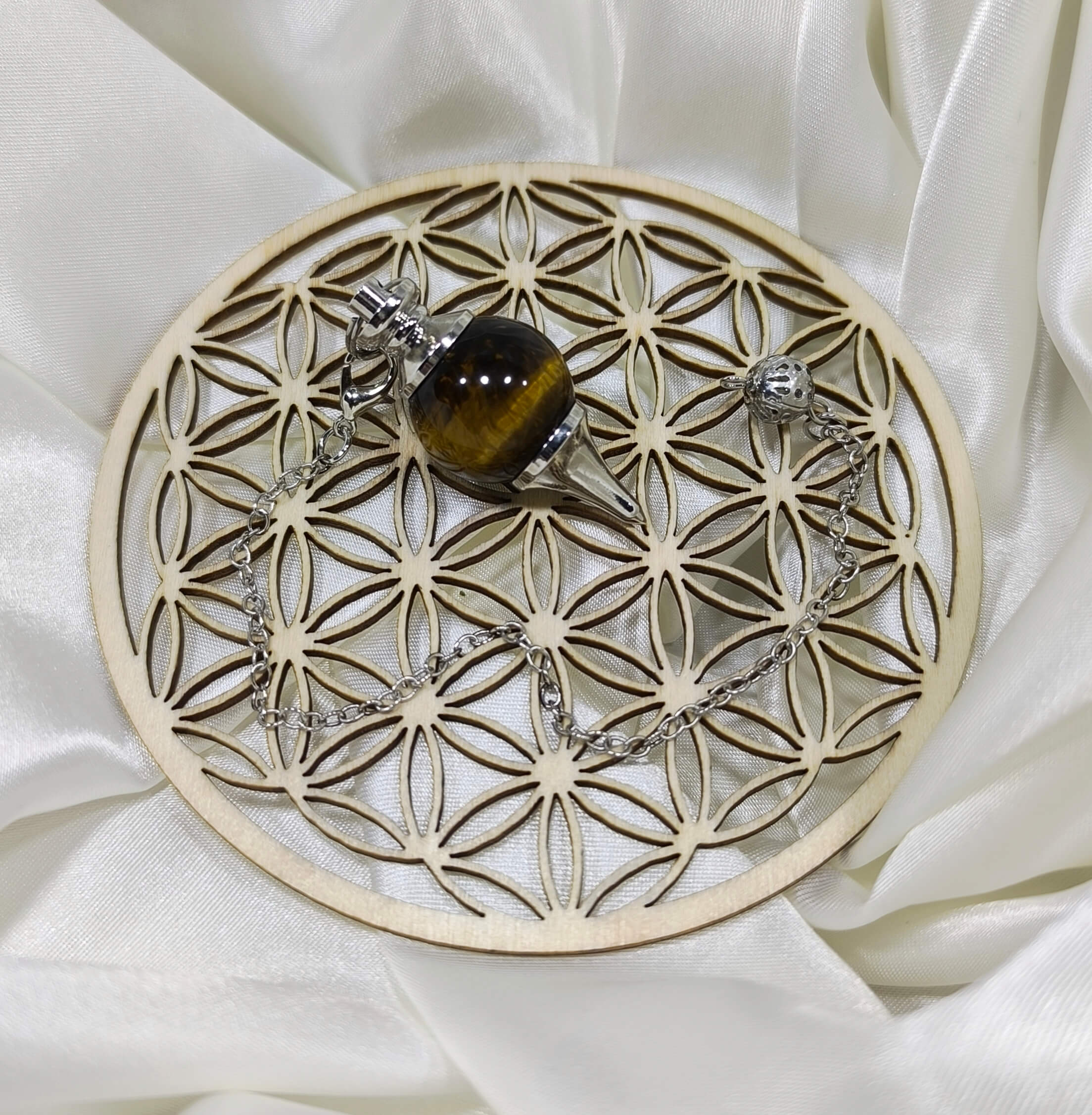 PENDULE DIVINATOIRE - OEIL DE TIGRE - PROTECTION & CONFIANCE INTERIEUR
