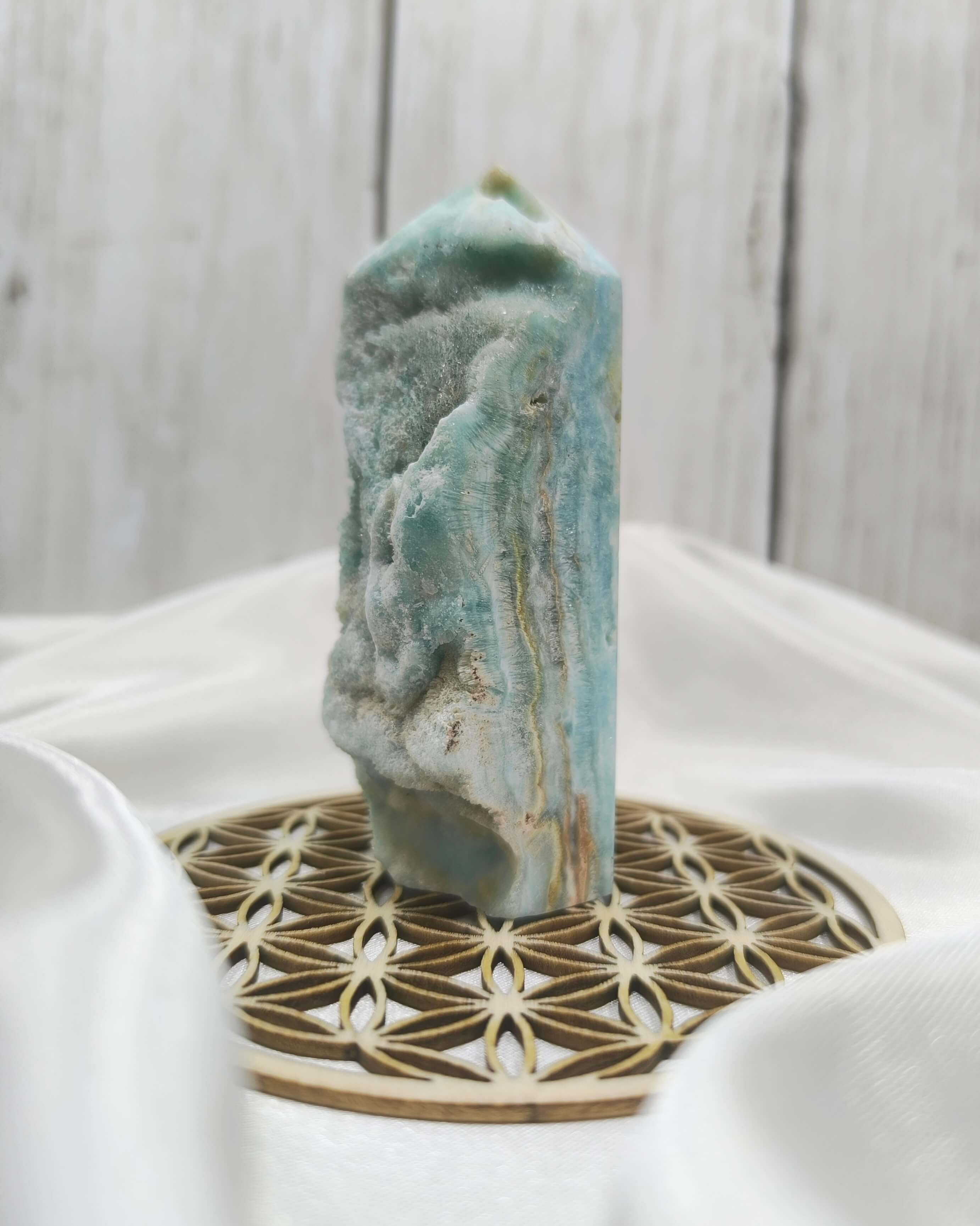 PIERRE D'ARAGONITE - BLEUE - NATURELLE BRUT - HAUTE QUALITE - FINITION POLIE 