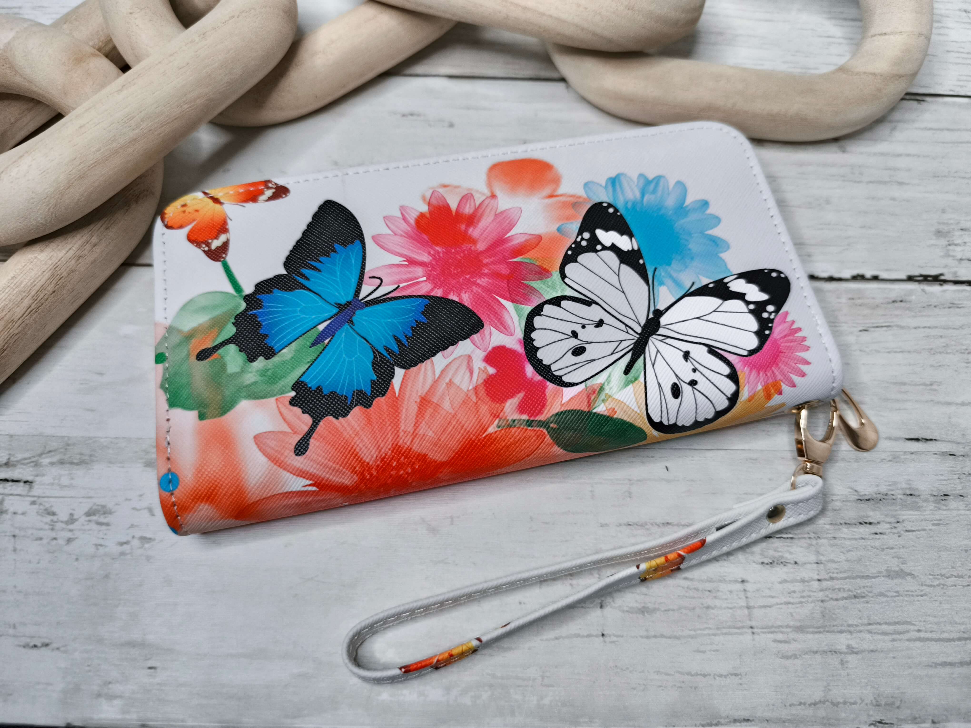 PORTEFEUILLE FEMME - MOTIF PAPILLON - ELEGANT, LEGER & RESISTANT