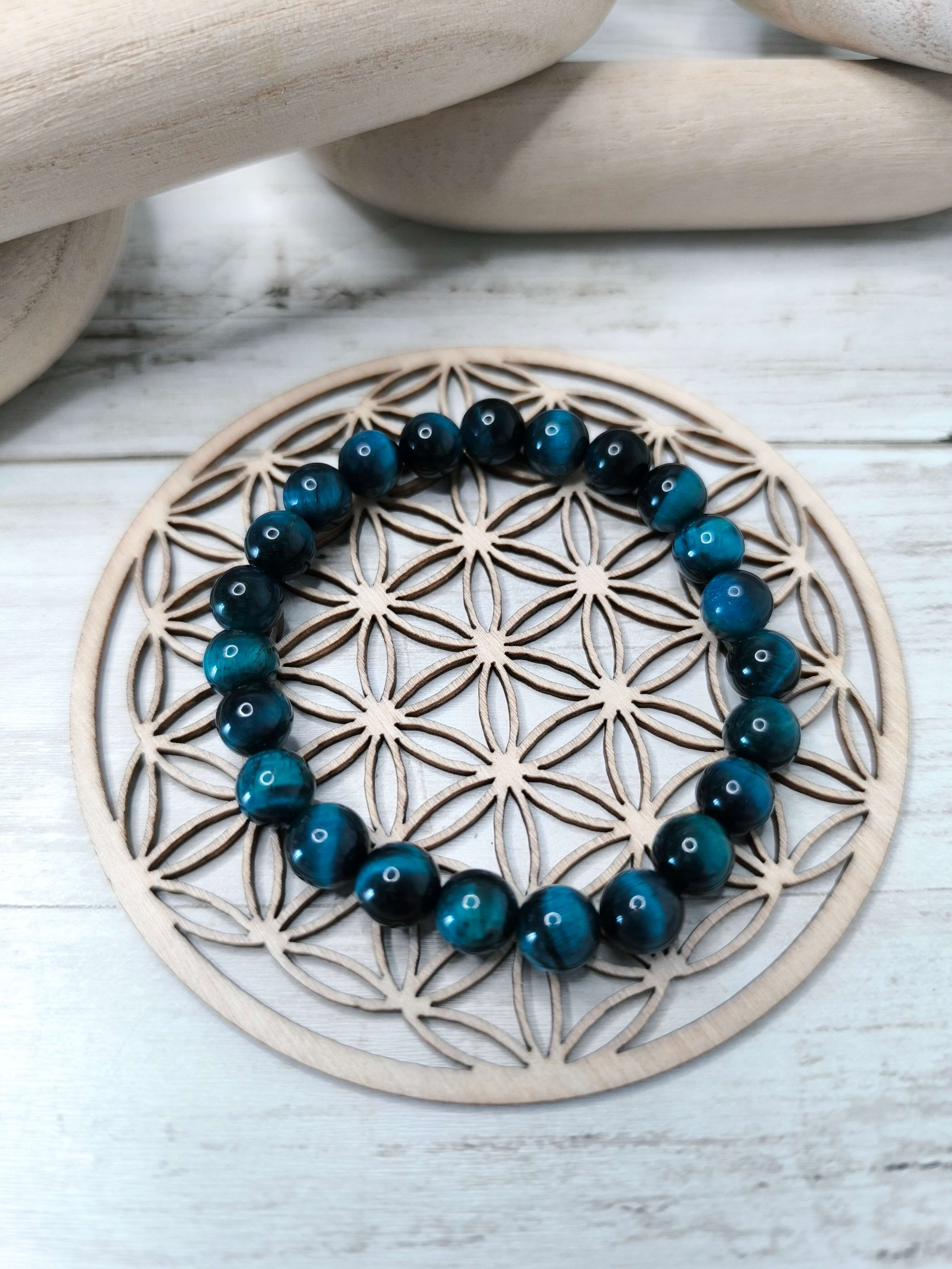 Bracelet Œil de Tigre Bleu Océan – Clarté - Protection - Intuition