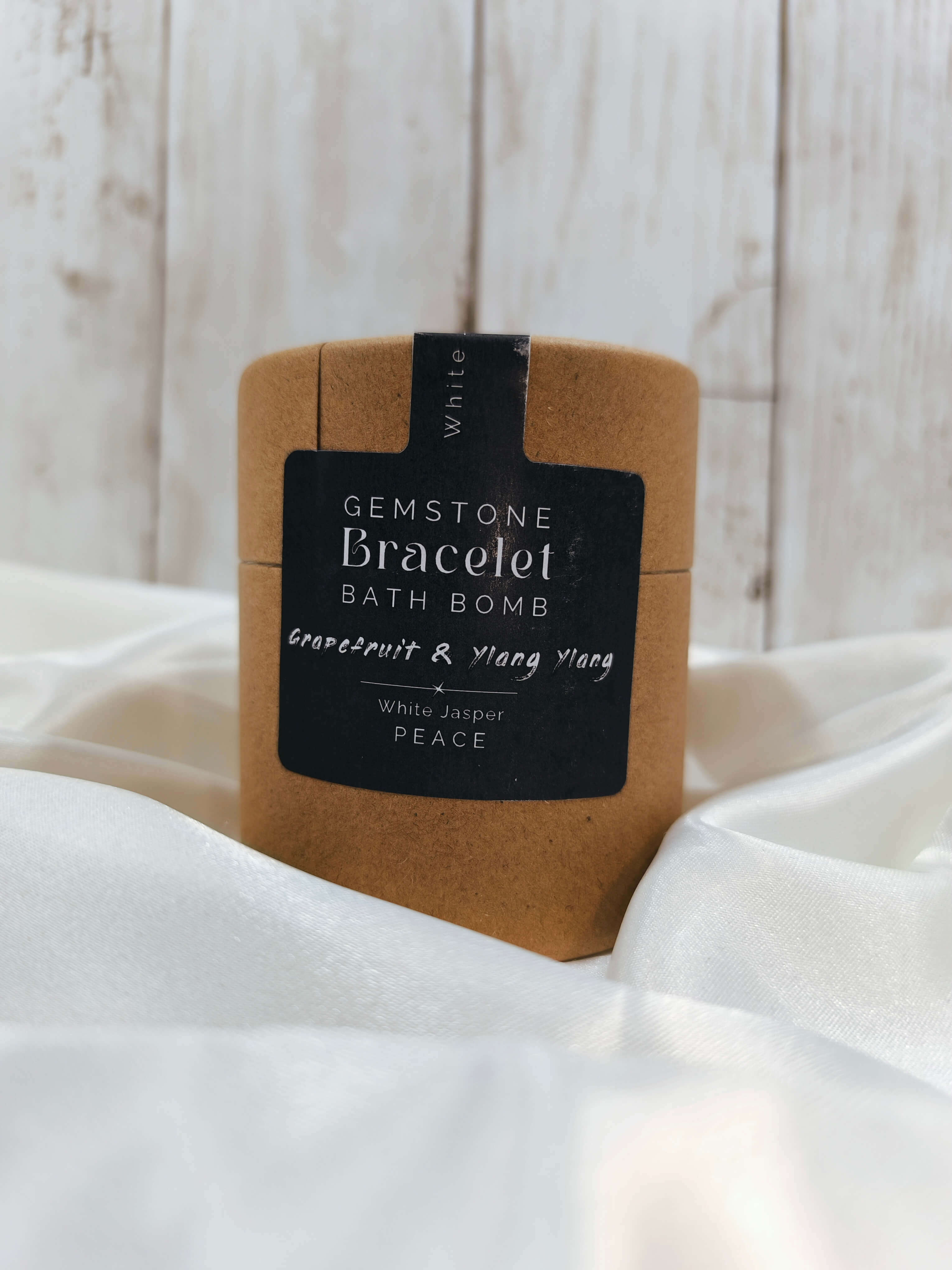 BOMBE DE BAIN AVEC BRACELET JASPE BLANC - EQUILIBRE & ESTIME DE SOI