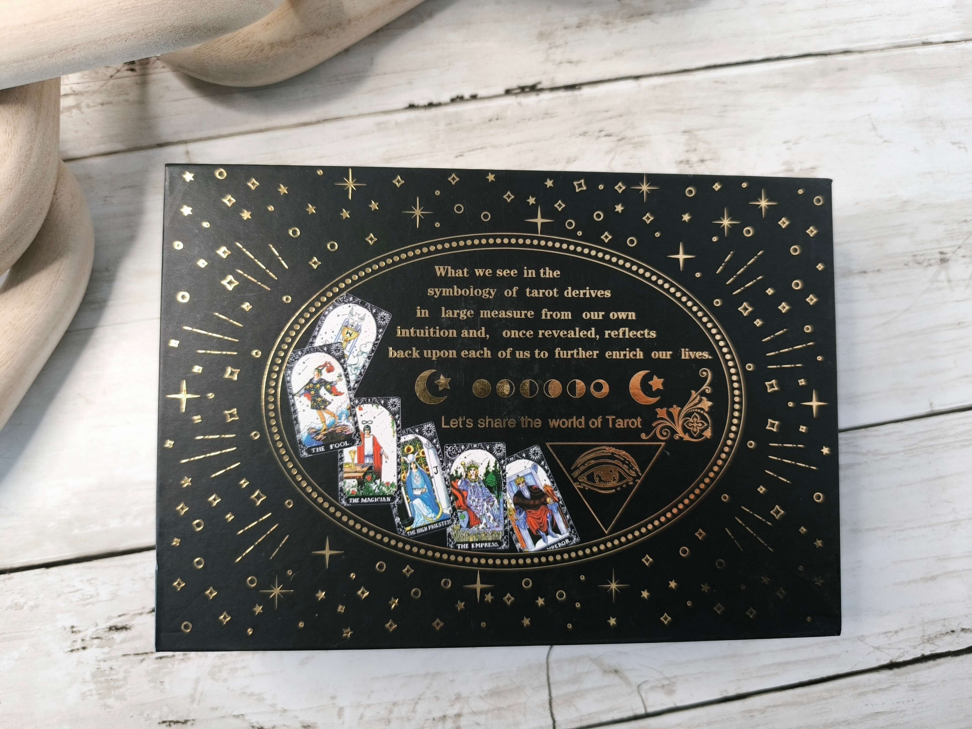COFFRET TAROT DORE AVEC FEUILLES D'OR - EDITION DE LUXE & ACCESSOIRES MYSTIQUES