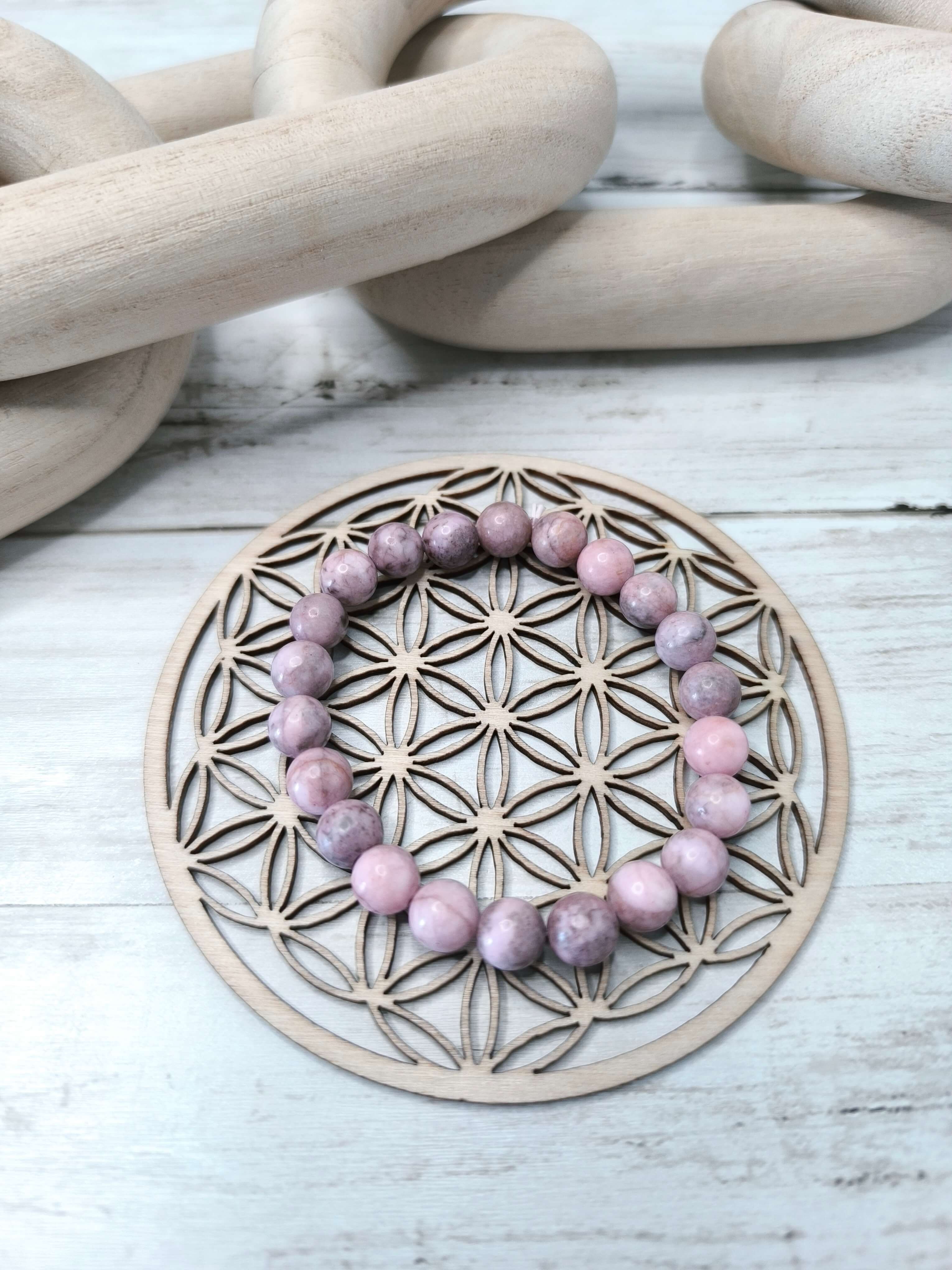 Bracelet Jaspe Zèbre Rose – Douceur - Confiance - Apaisement