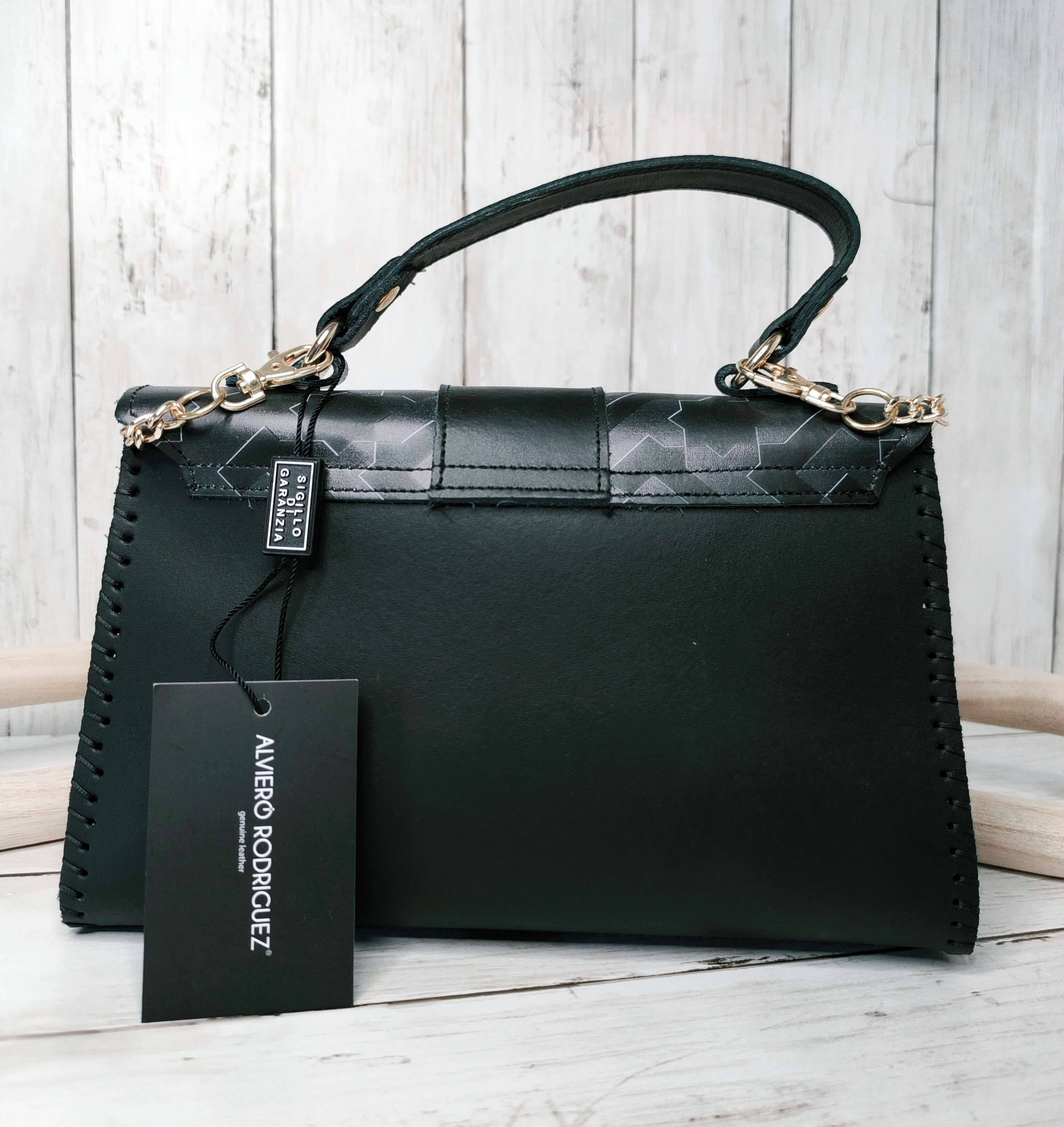 SAC A MAIN ALICE ALVIERO RODRIGUEZ - ESSENTIAL LINE NOIR - MADE IN ITALY