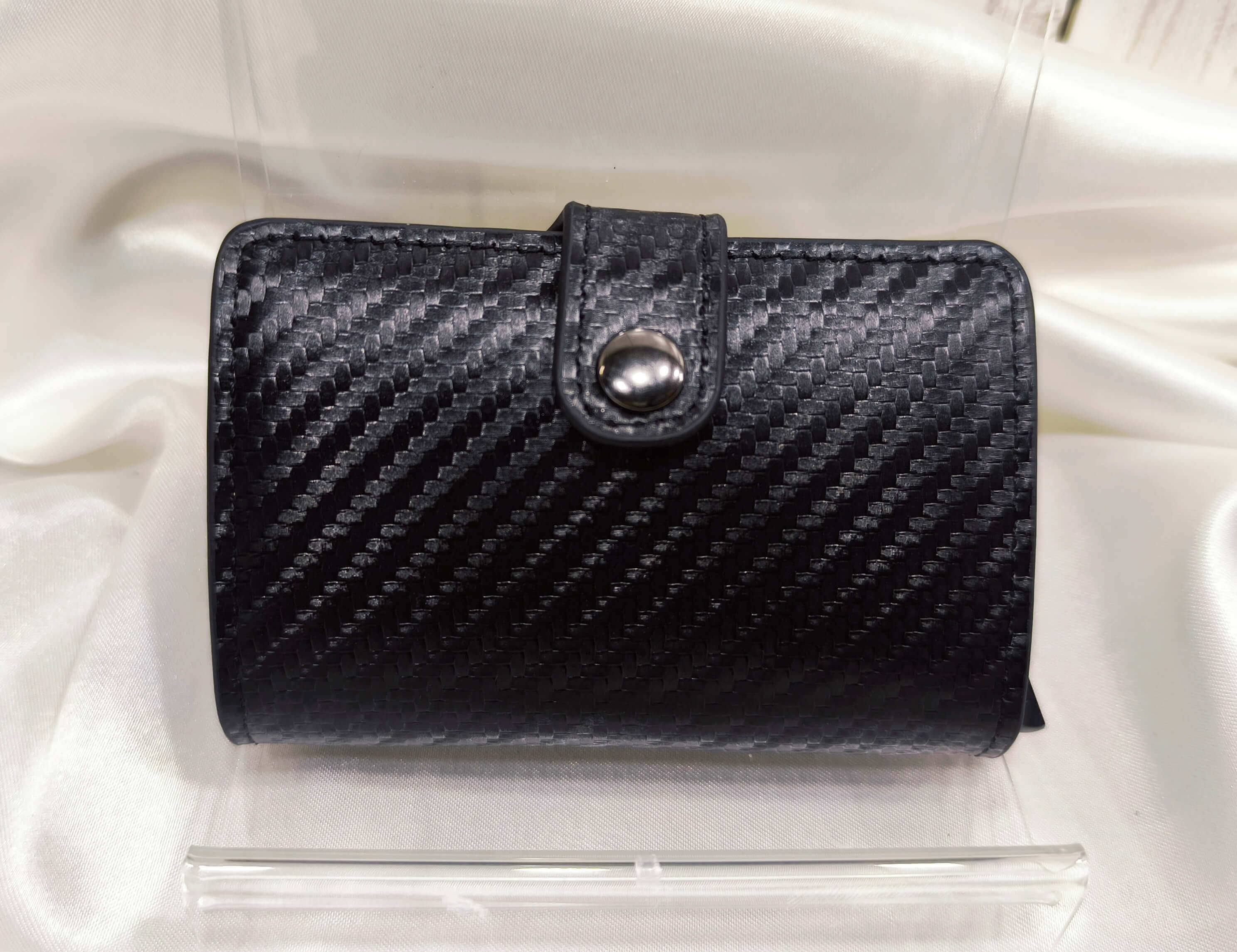PORTE CARTES NOIR POUR HOMME - IMITATION CARBONNE - ELEGANT & COMPACTE