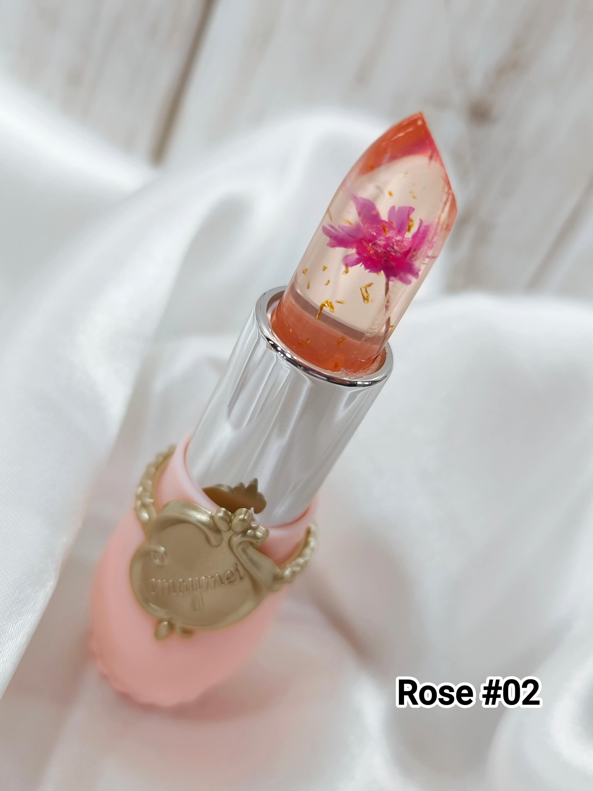 ROUGE A LEVRES - FLEUR INCRUSTEE - EFFET TEINTE NATURELLE