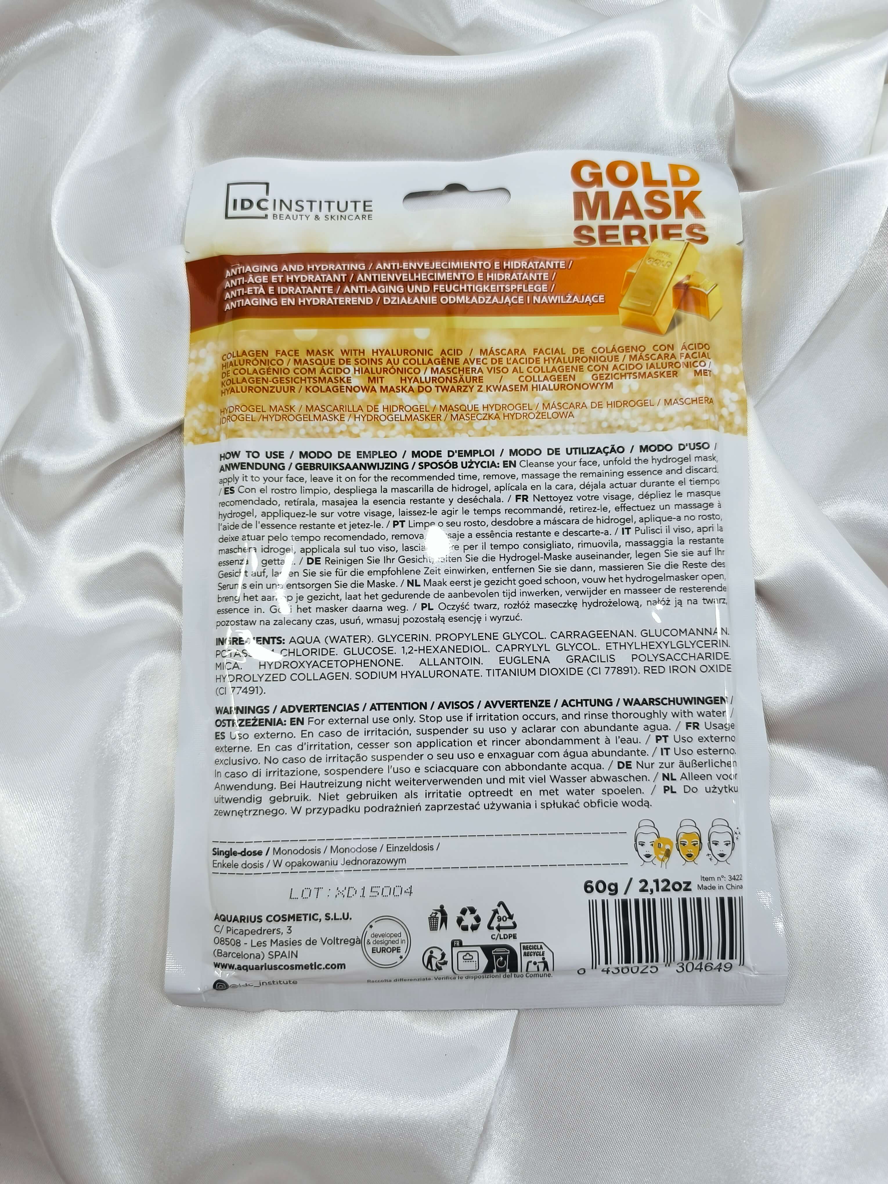 MASQUE HYDROGEL OR - COLLAGENE & ACIDE HYALURONIQUE - REPULPE & REVITALISE