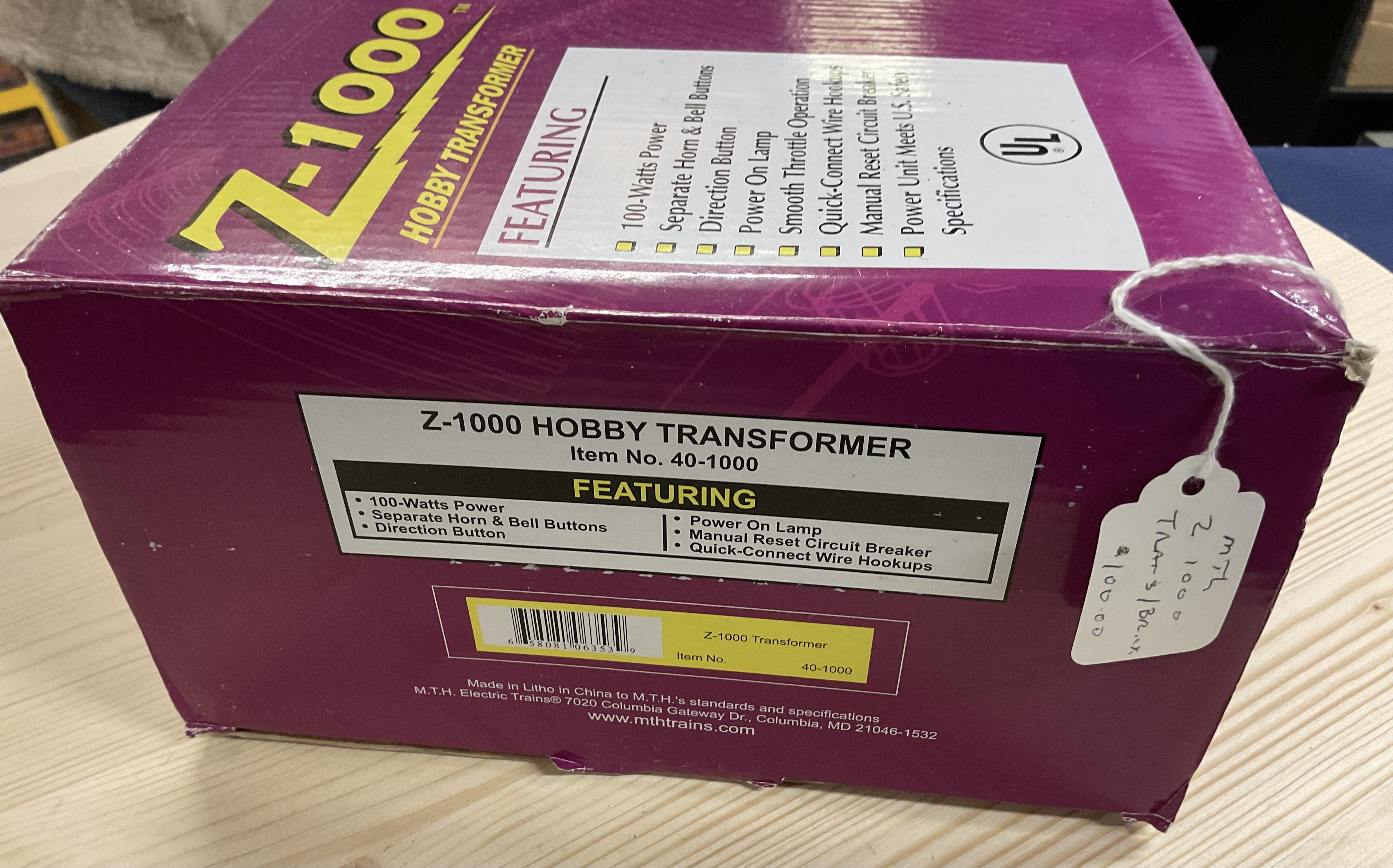 MTH 40-1000 Z-1000 Transformer 100 watts